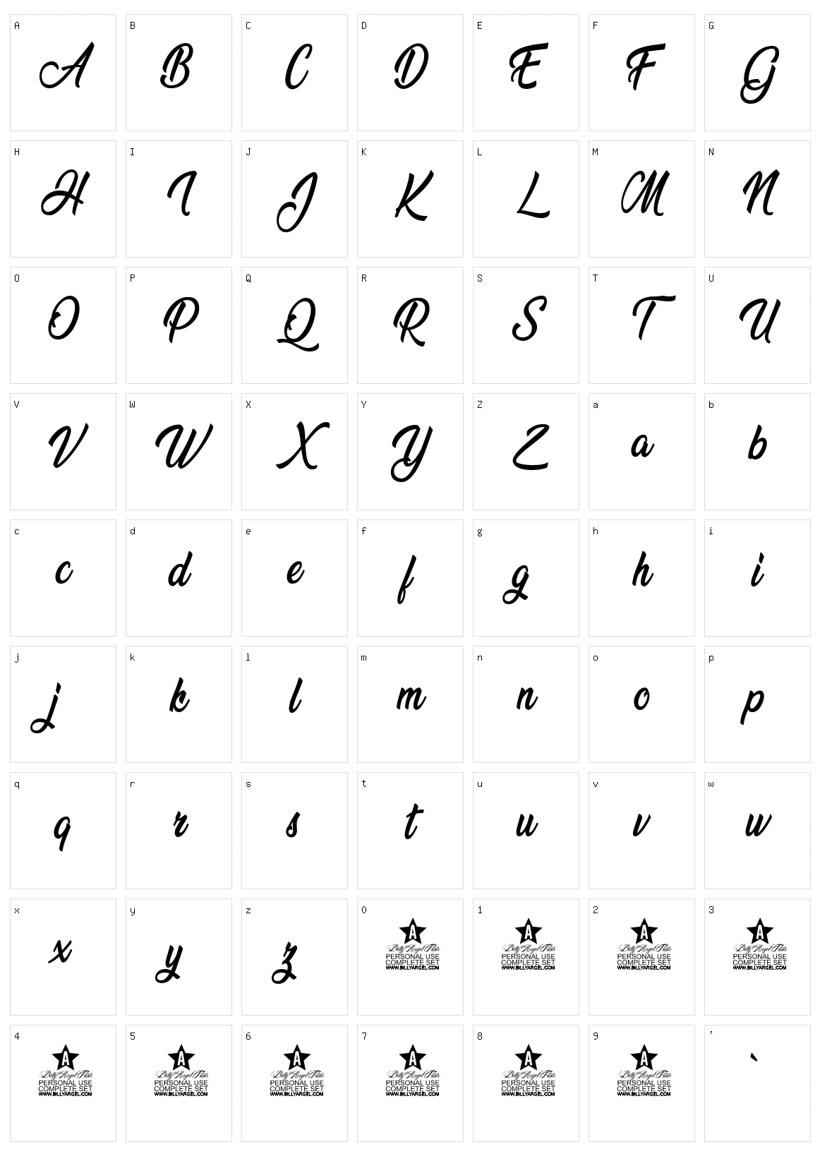 Beredith Character Set