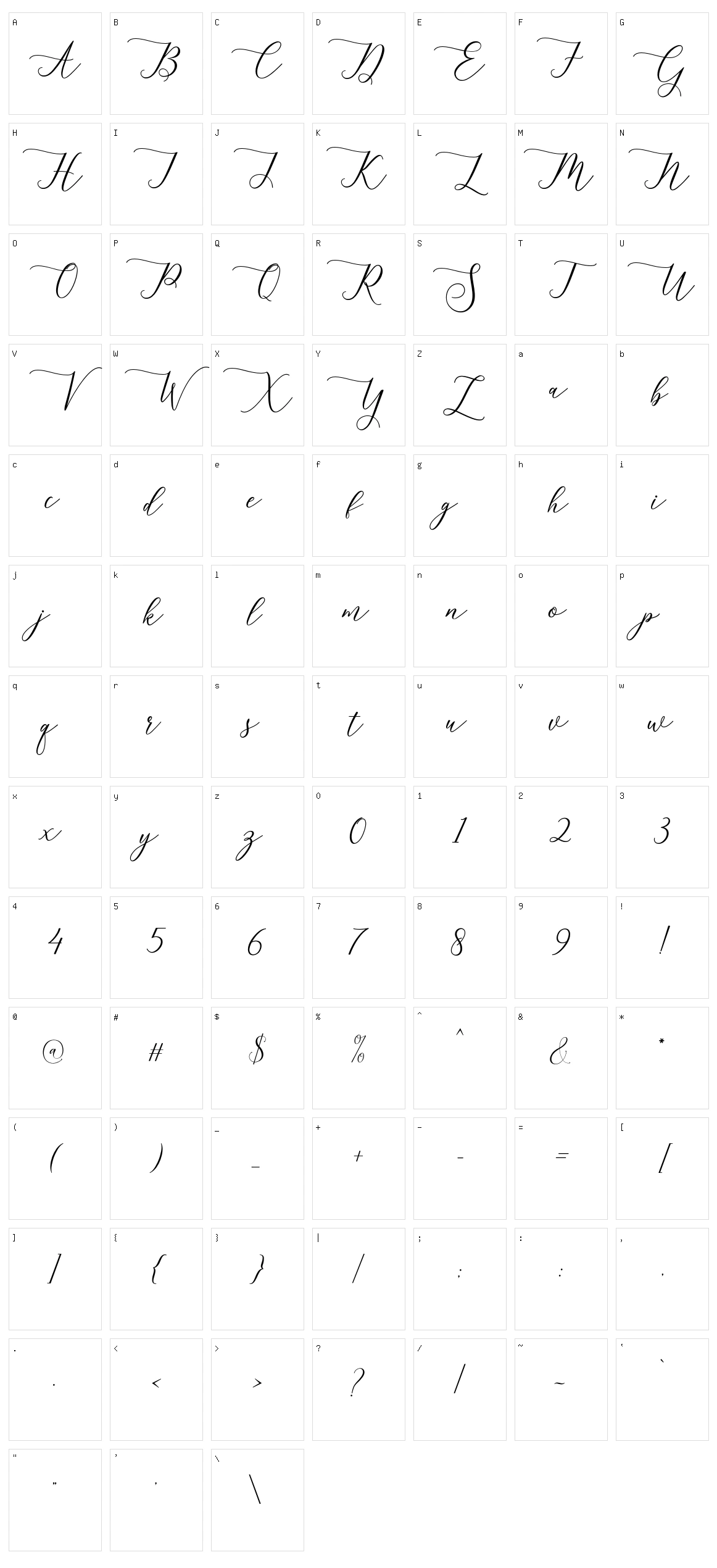 Berlian Character Set