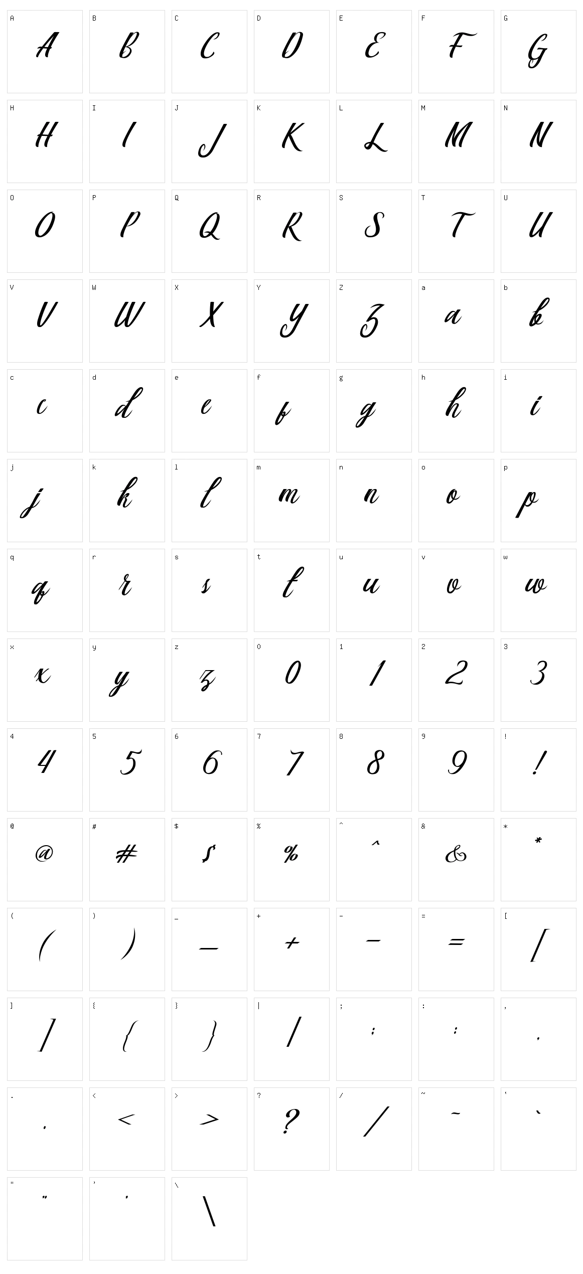 Berlin Script Character Set