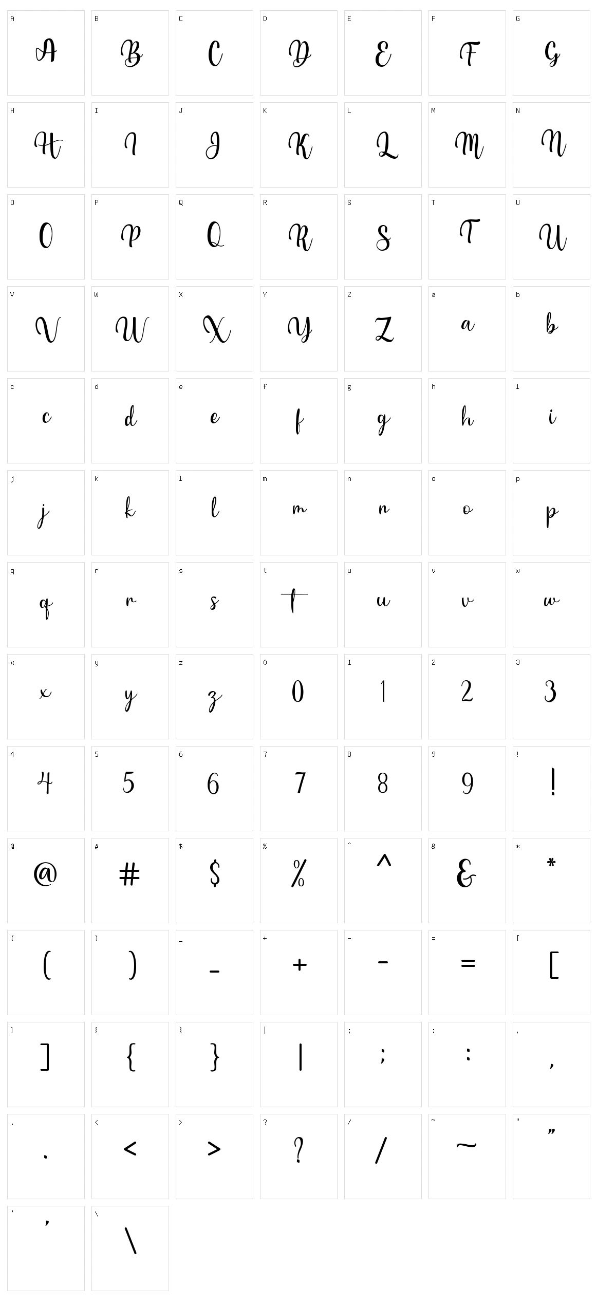 Bernita Character Set