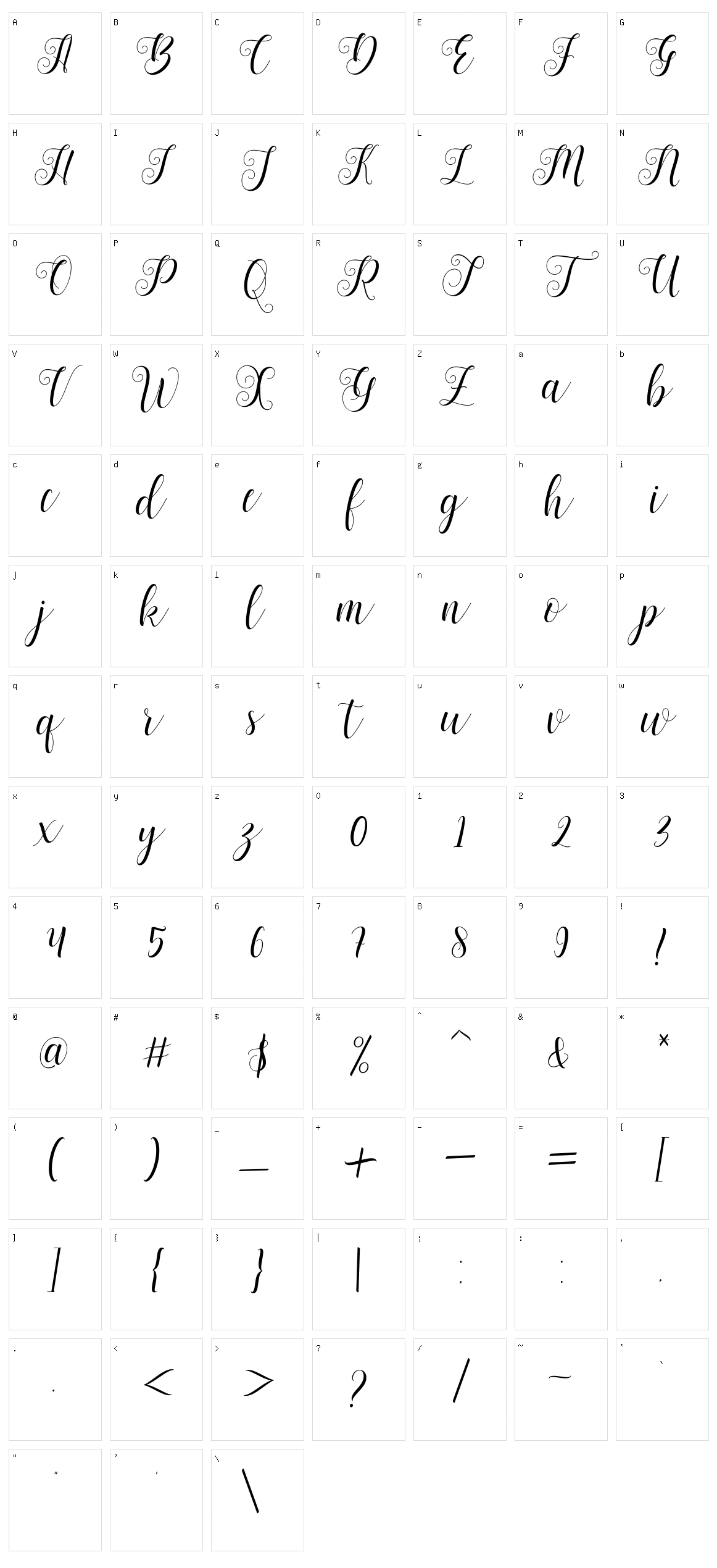 Bertiga Character Set