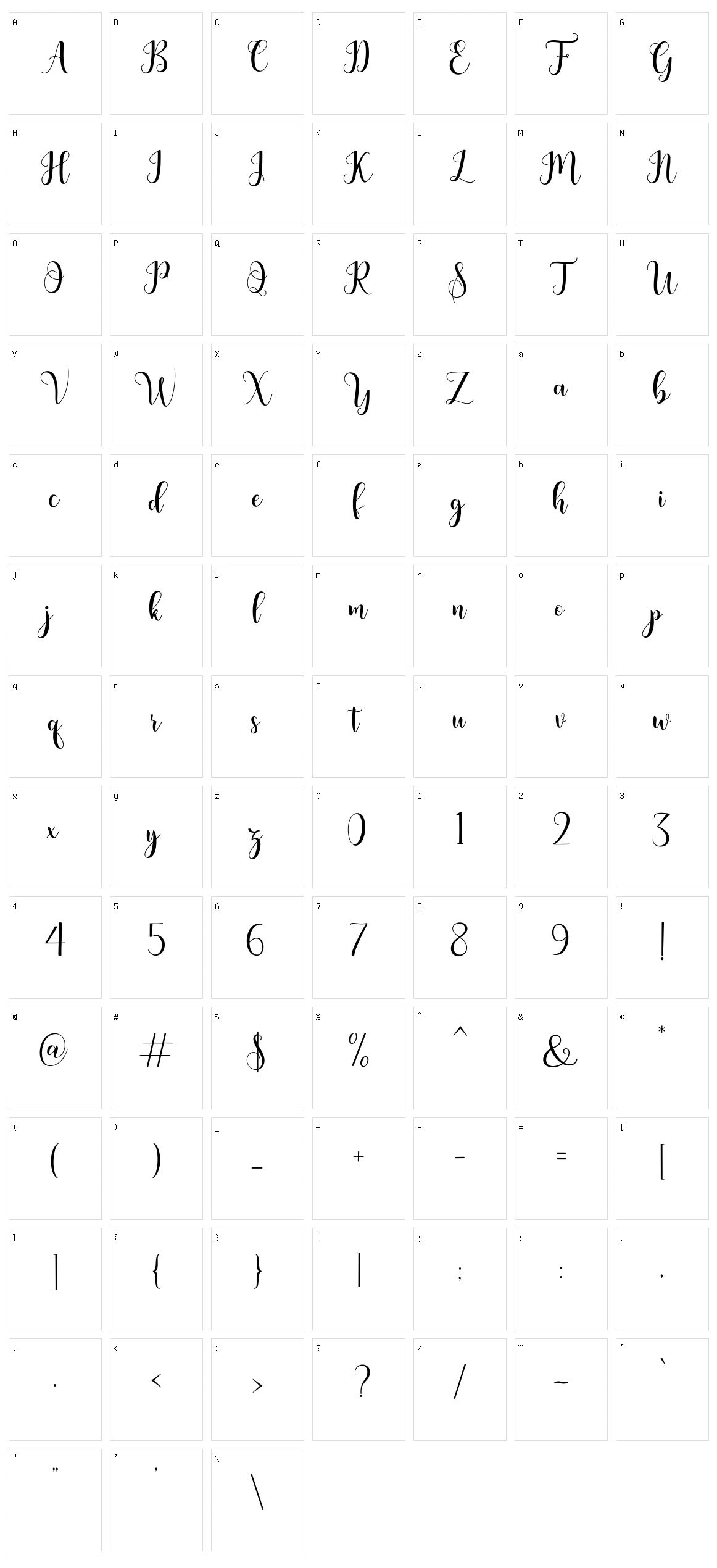 Bertilda Character Set