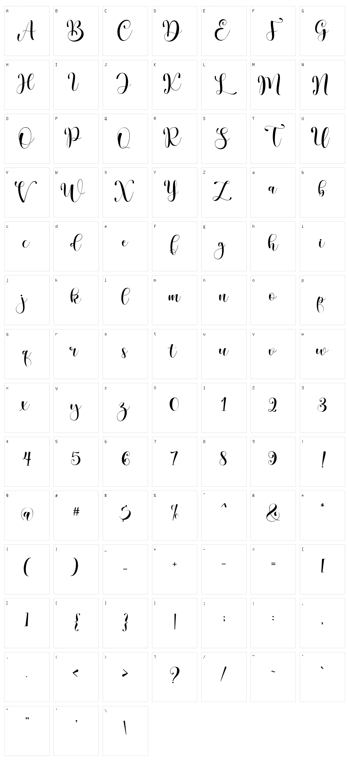 Berylover Character Set