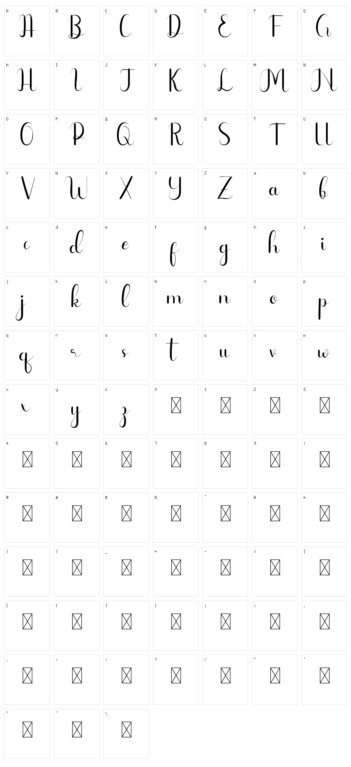 Bestnine Character Set