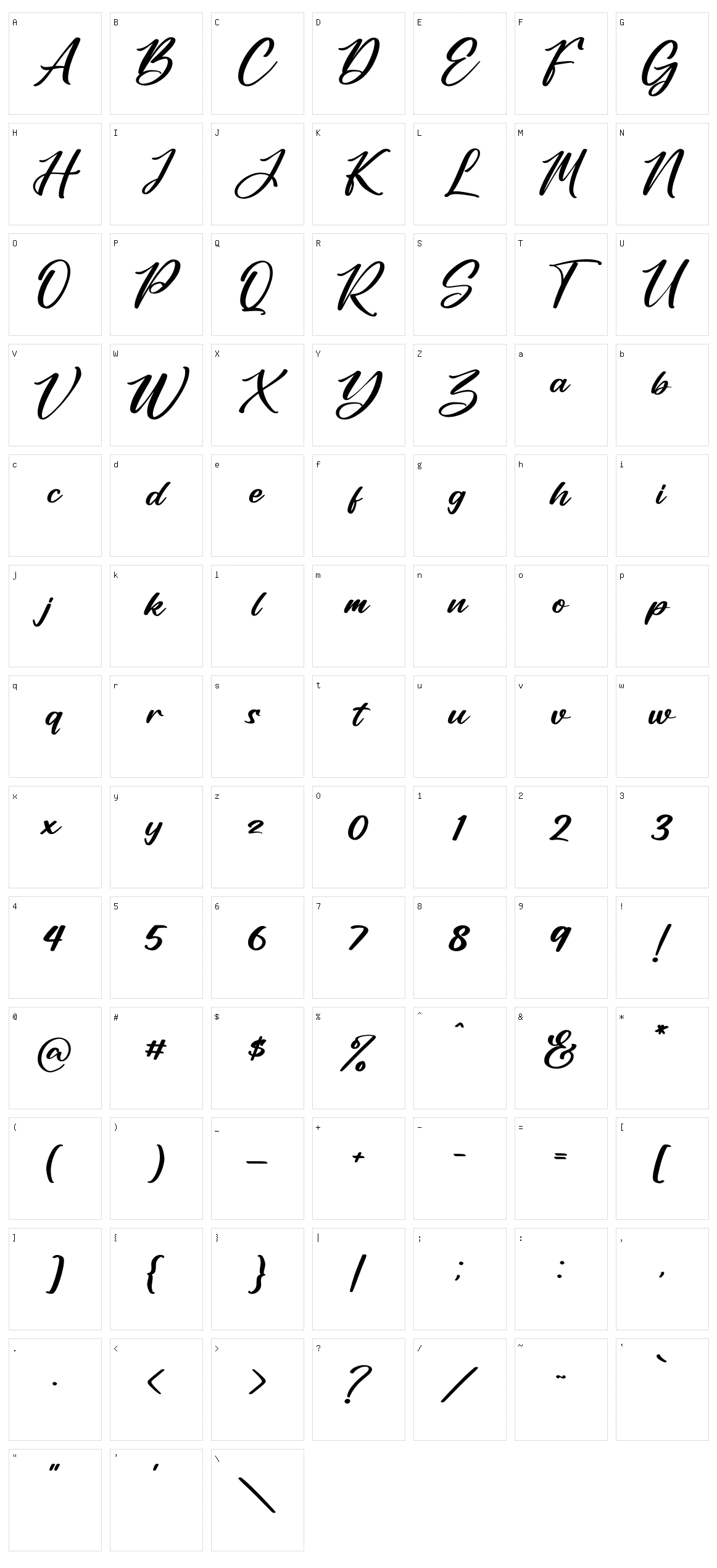 Betanty Character Set