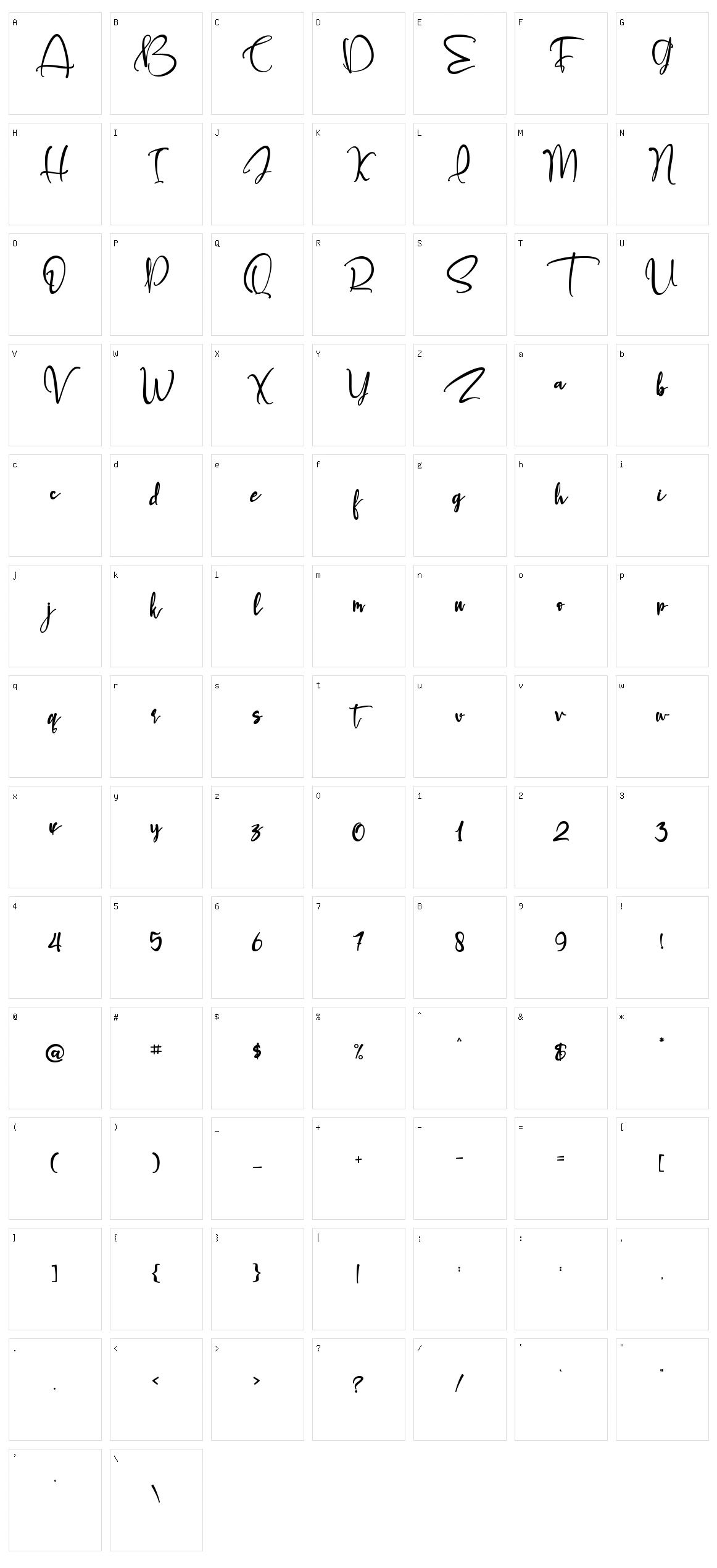 Bethania Character Set