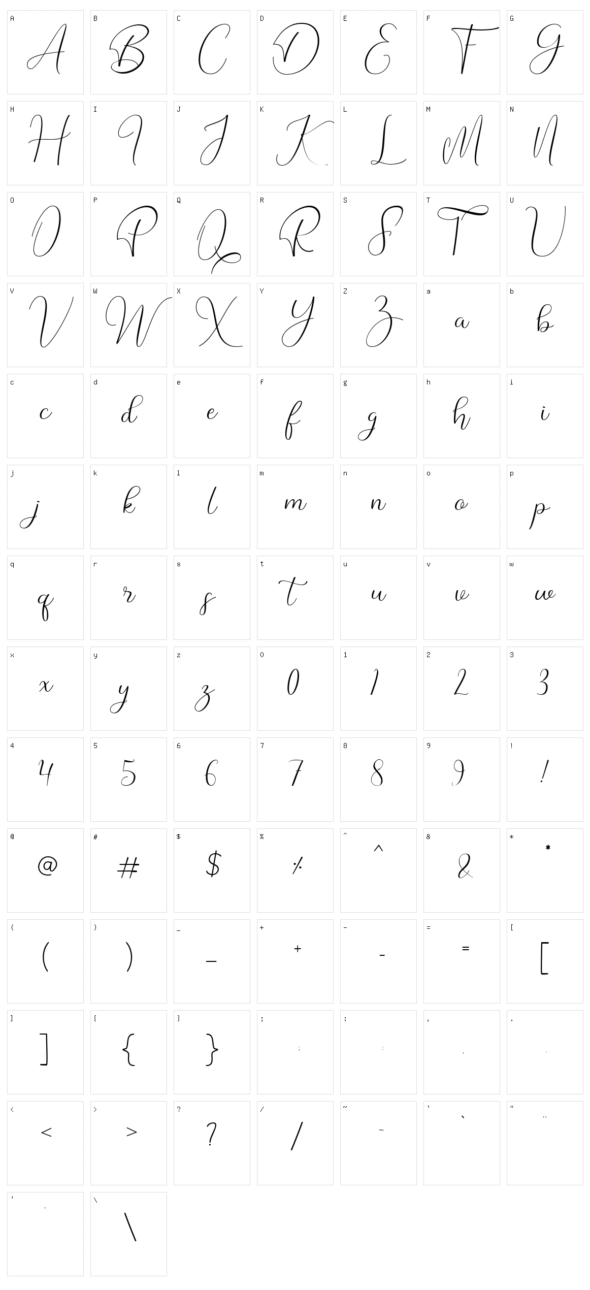 Bethania Character Set