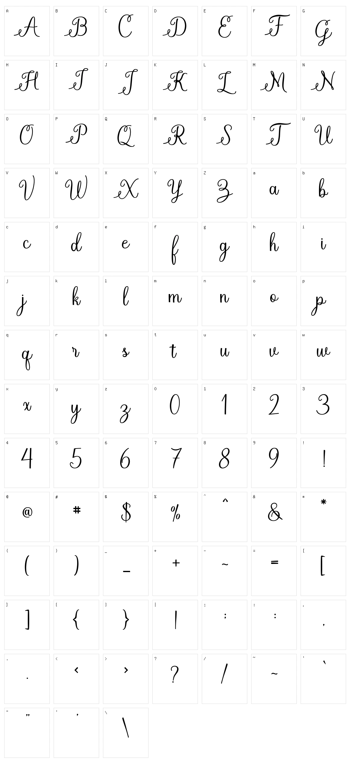 Betrycia Character Set