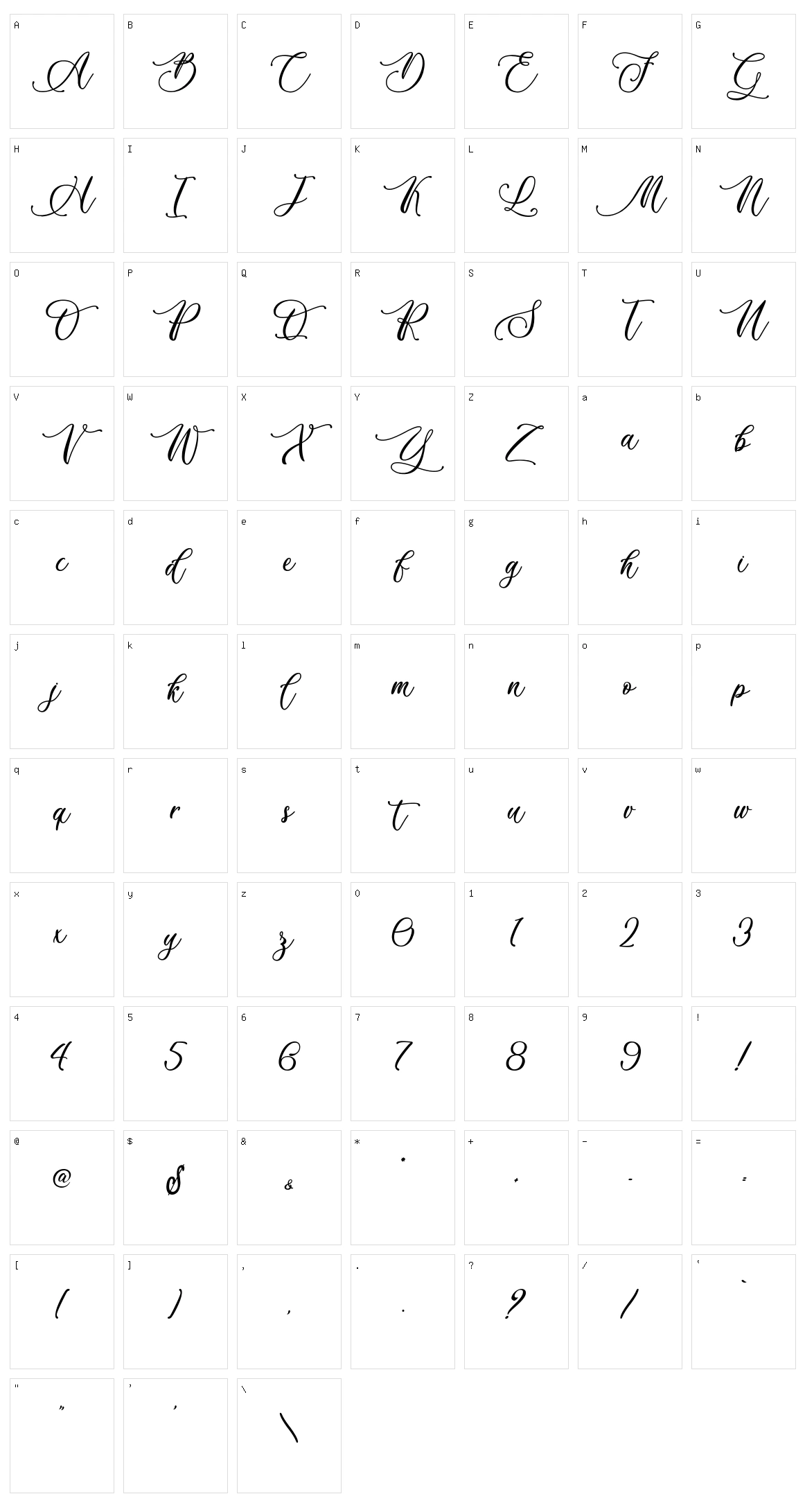 Billion Calligraphy Character Set