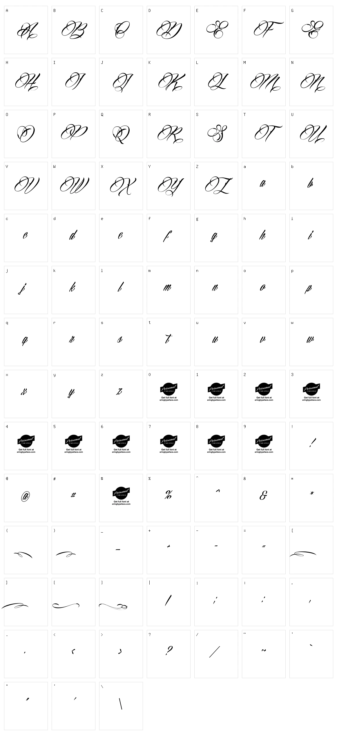Billion Stars Character Set