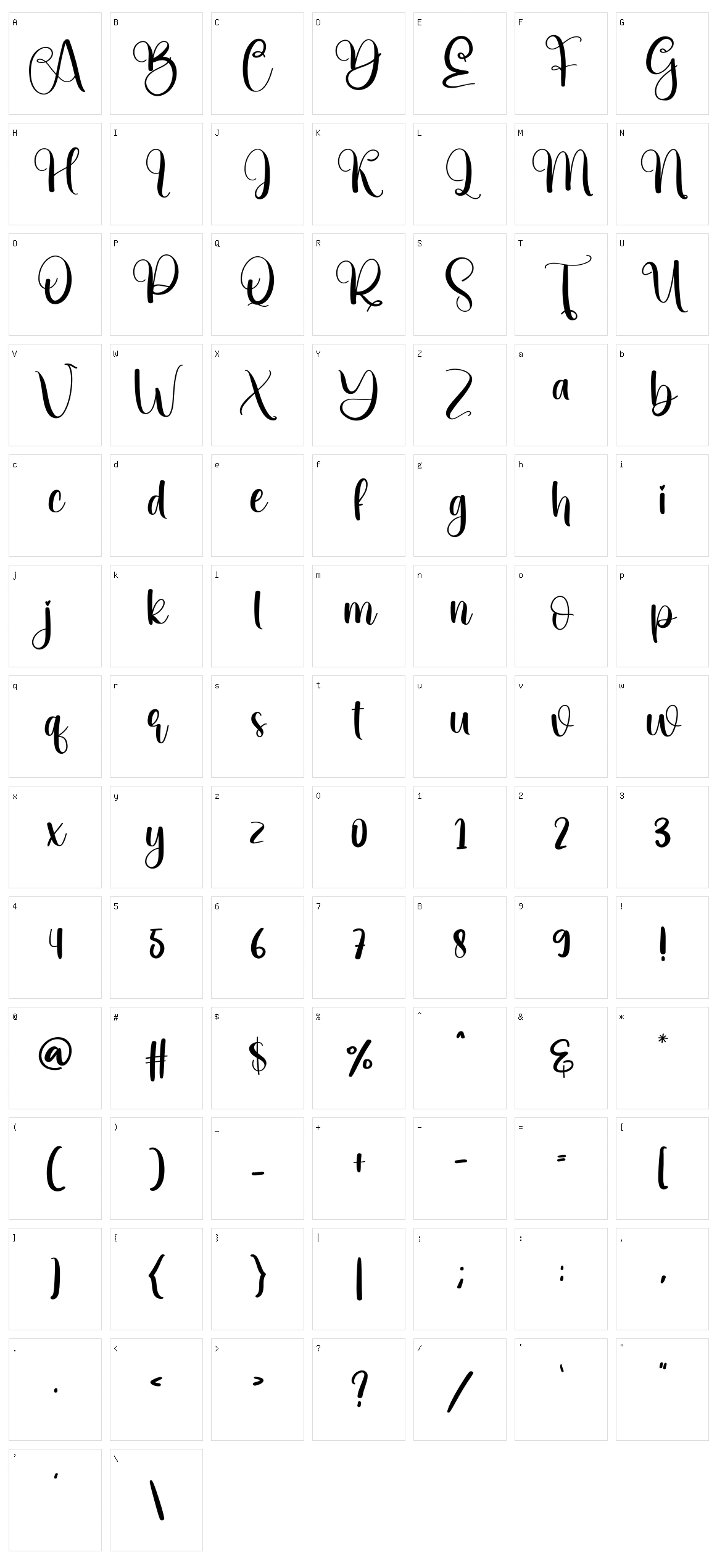 Bisney Character Set
