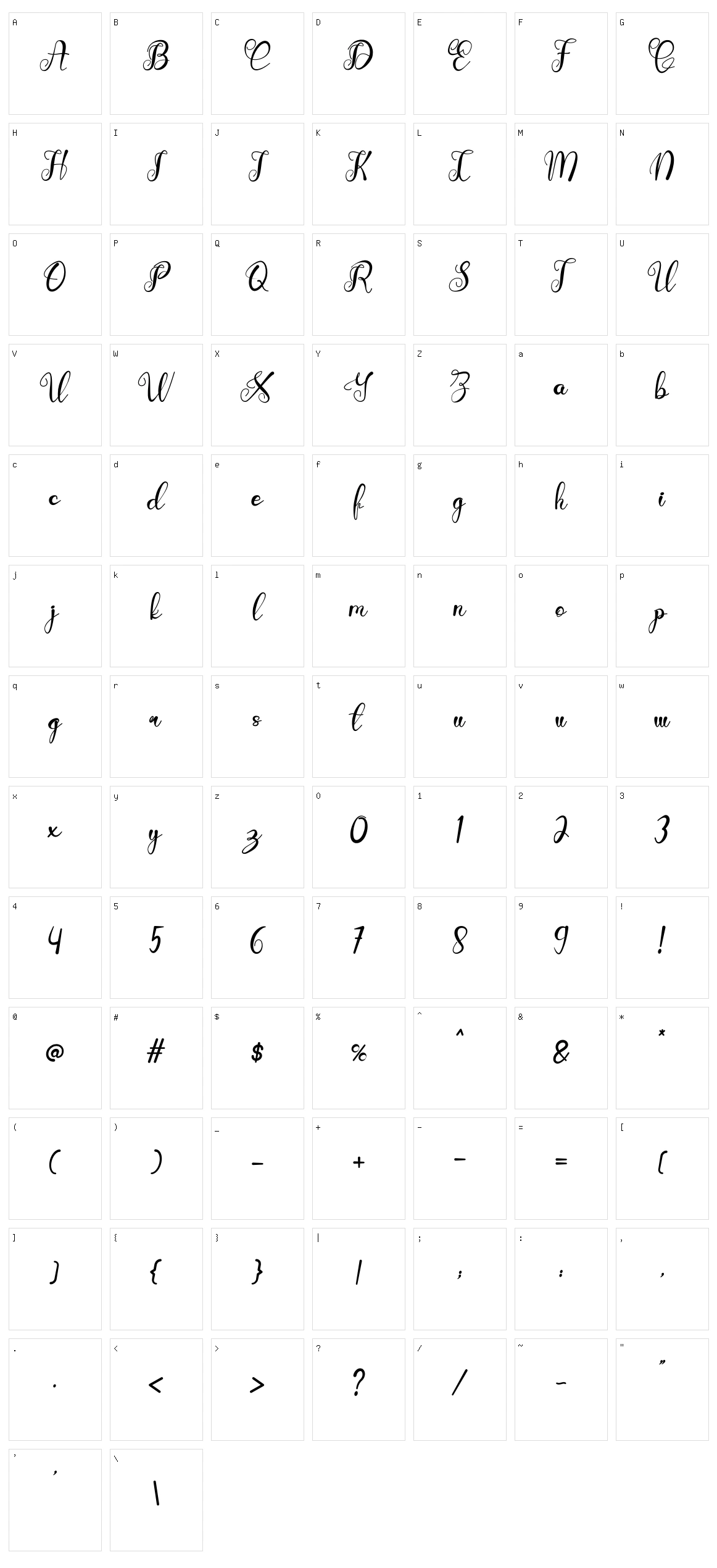 Bitterly Fody Character Set