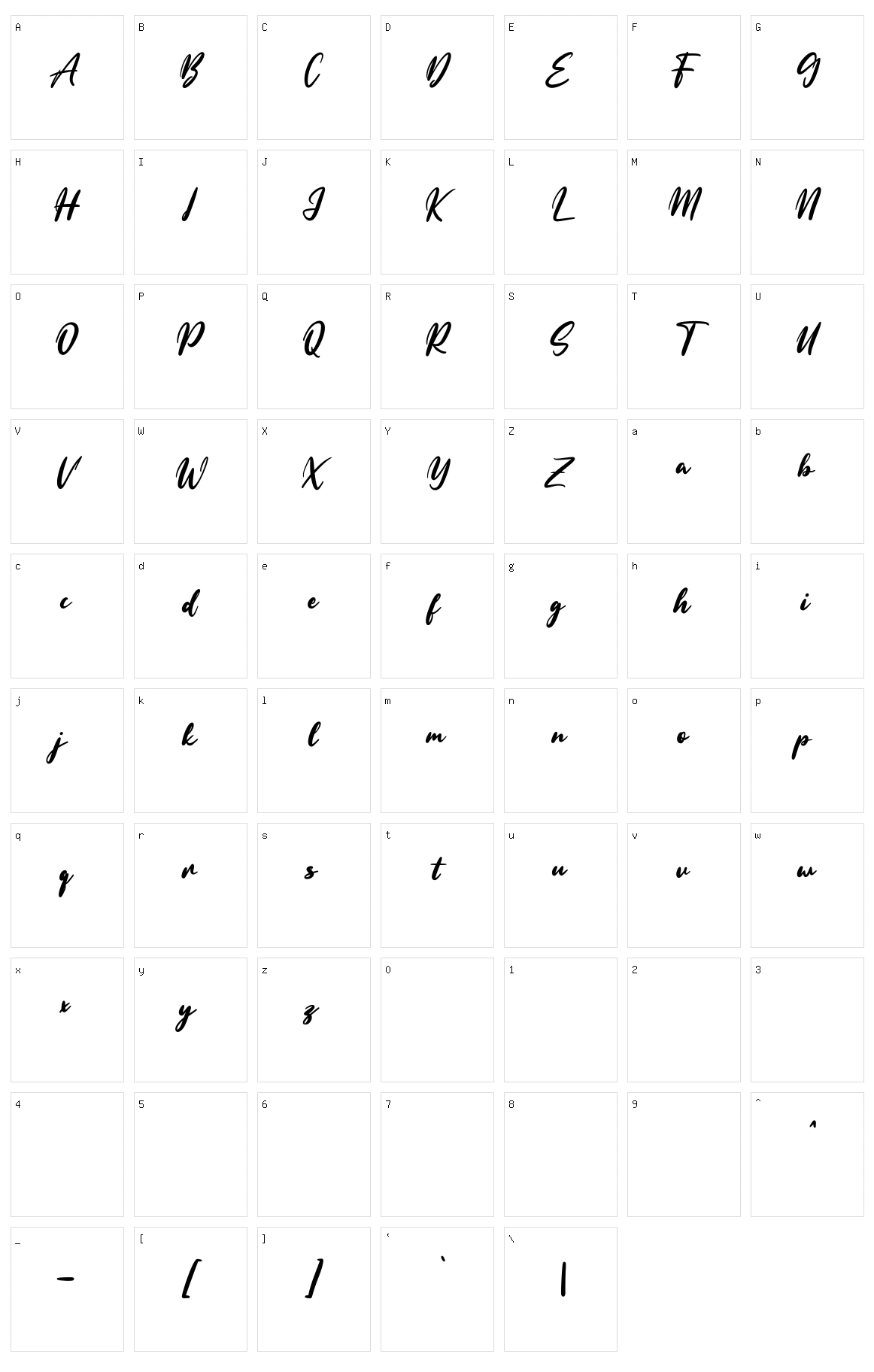 Bitters Character Set