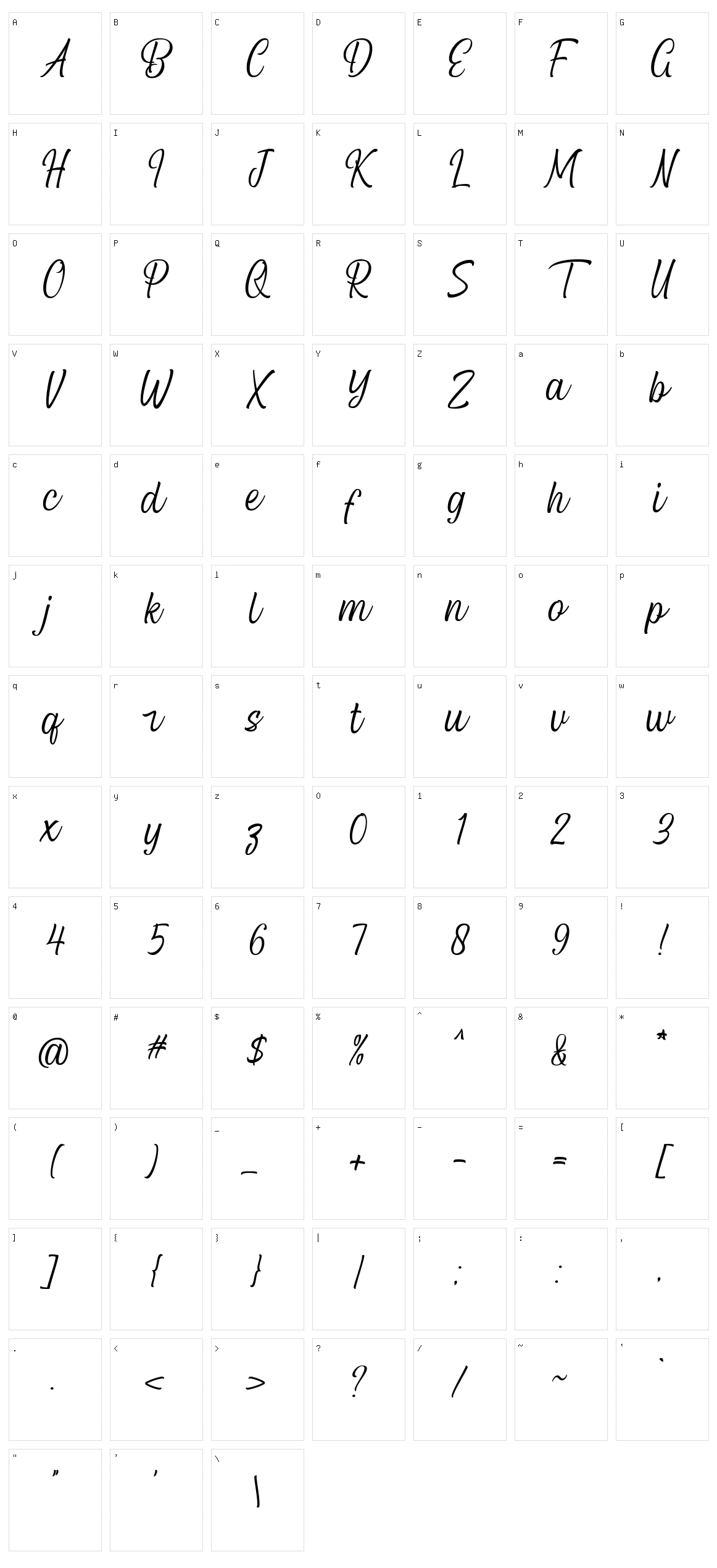 Black Matland Character Set