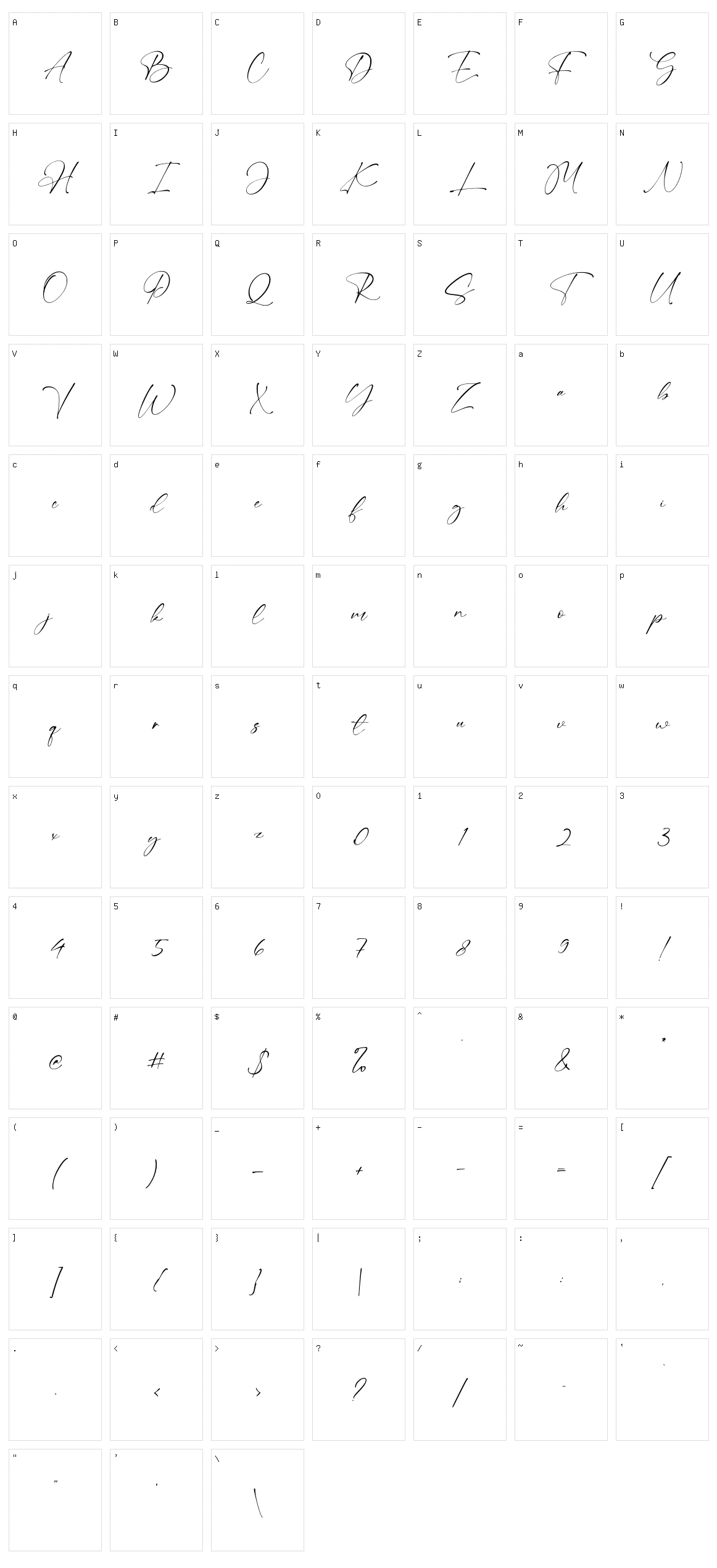 Black Ming Character Set