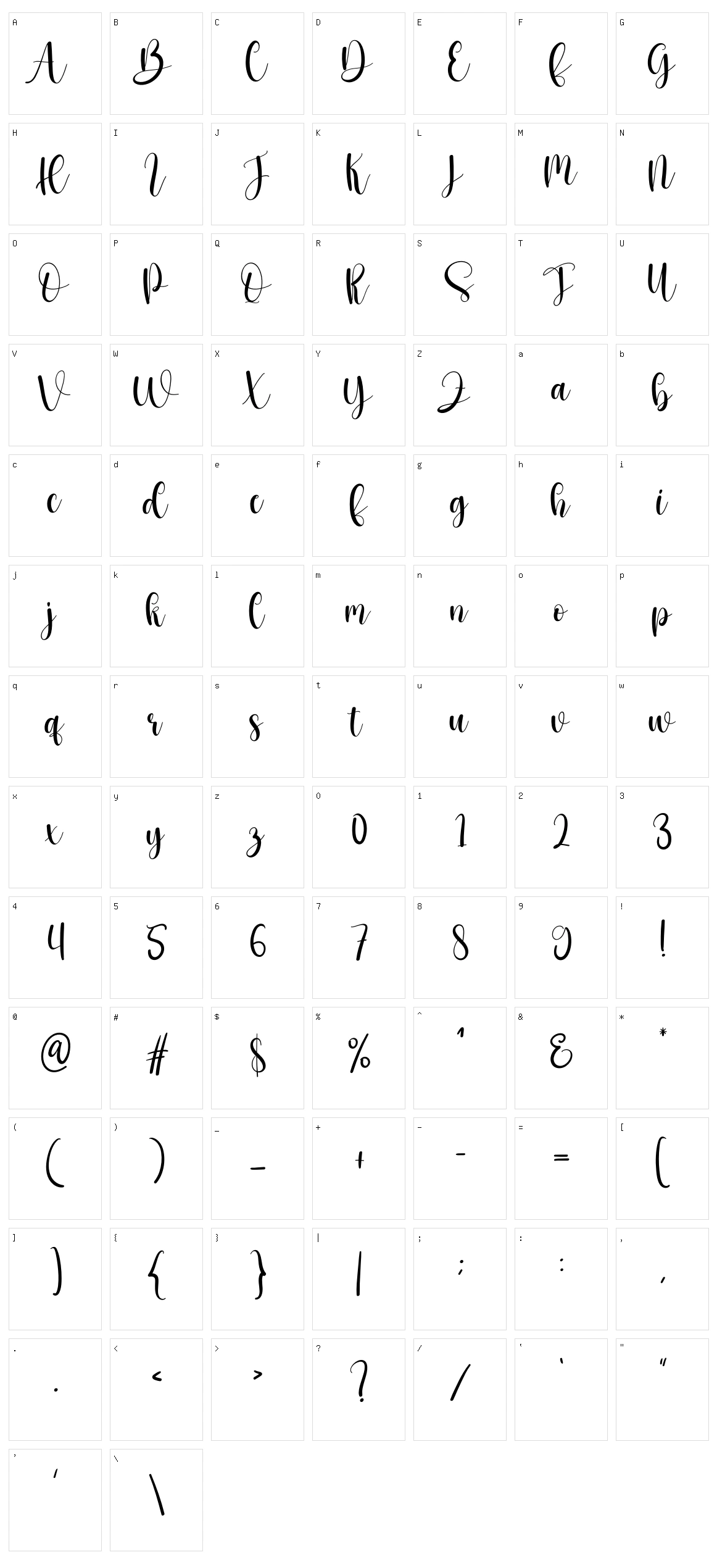 Black Signature Character Set