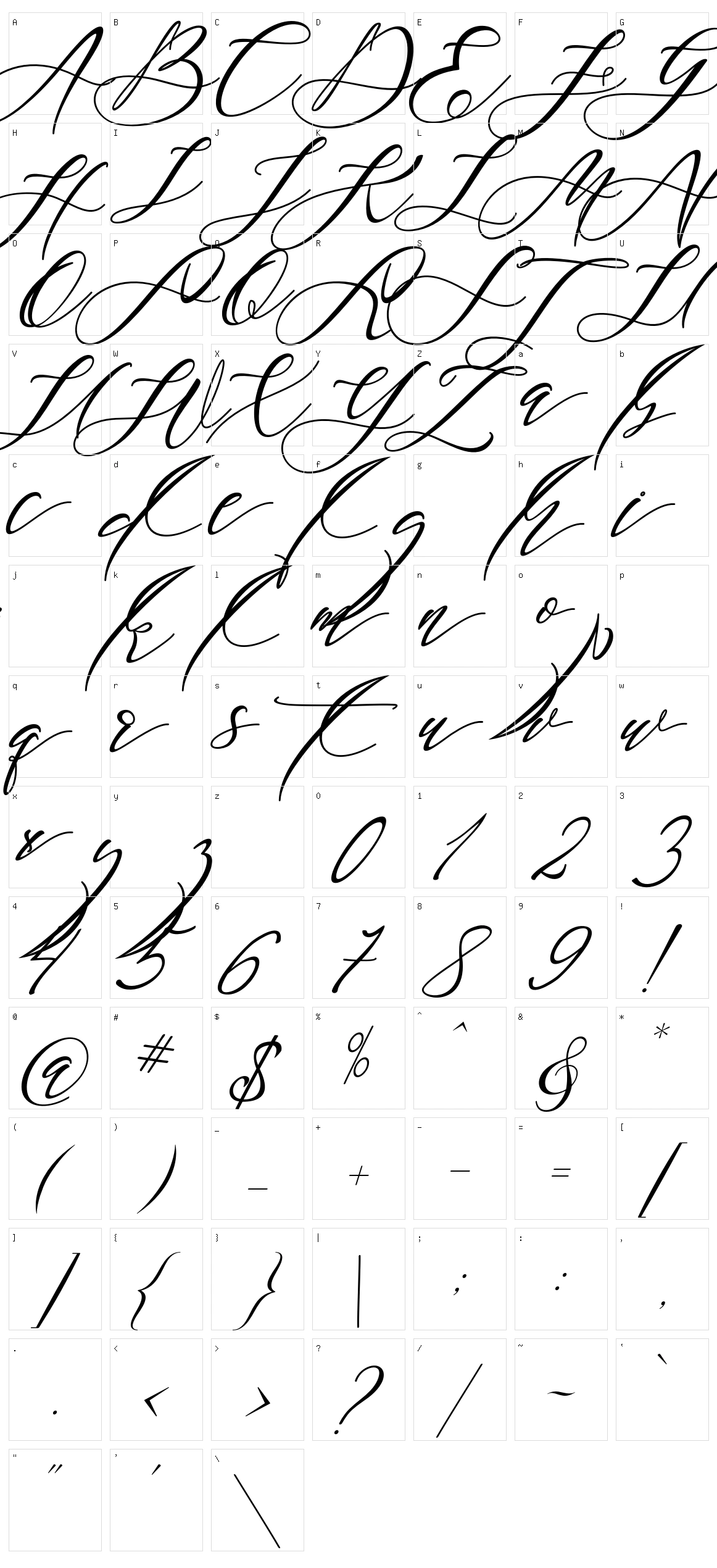 Black Thise Character Set