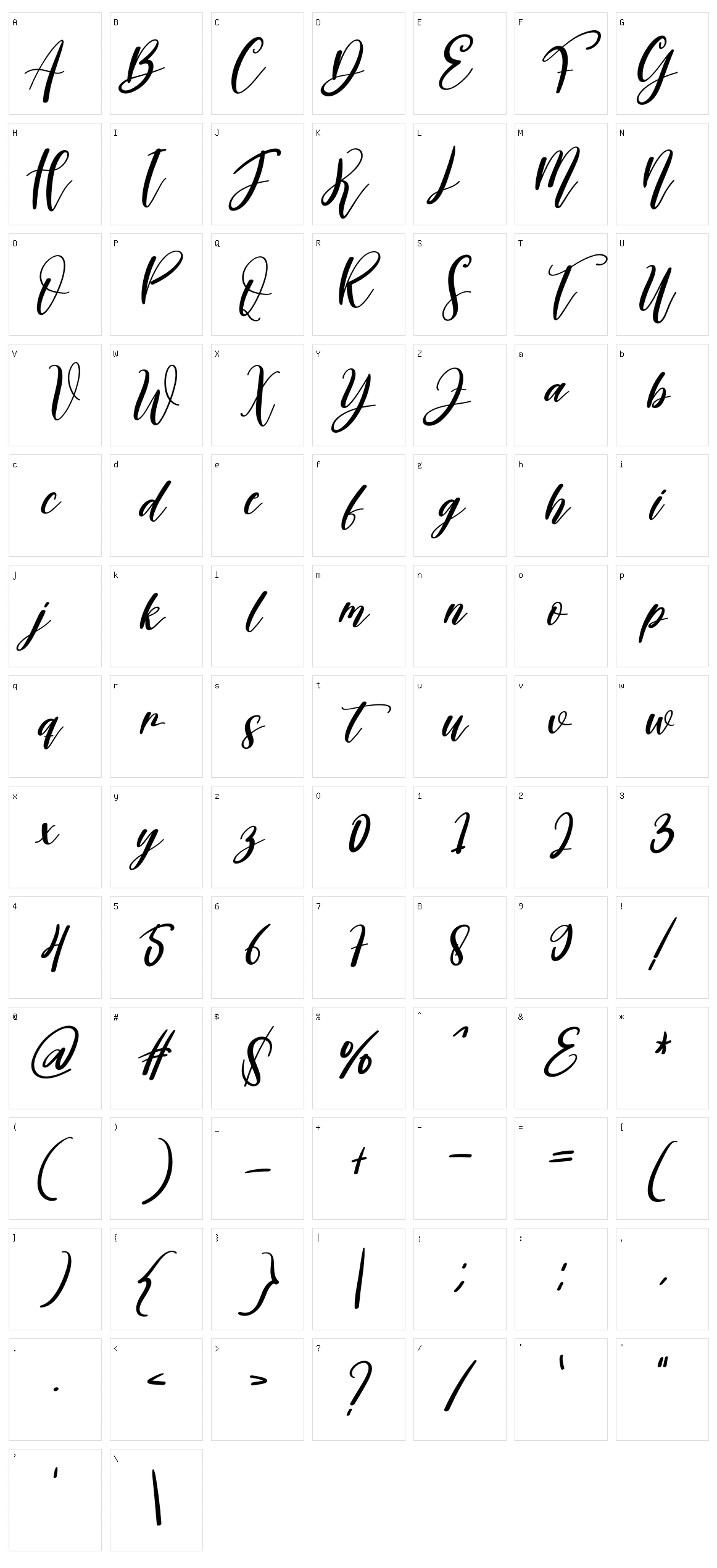 Blackink Character Set