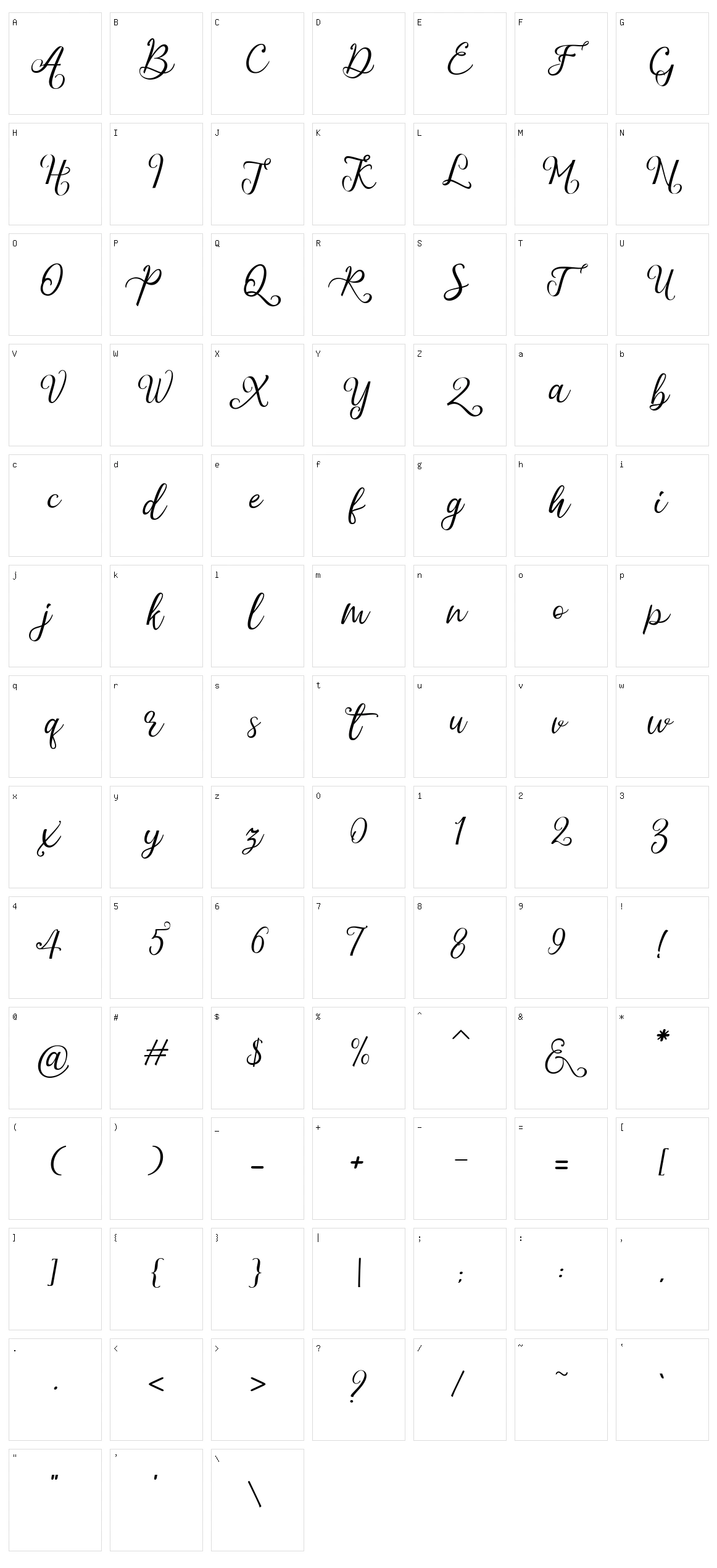 Blithen Character Set