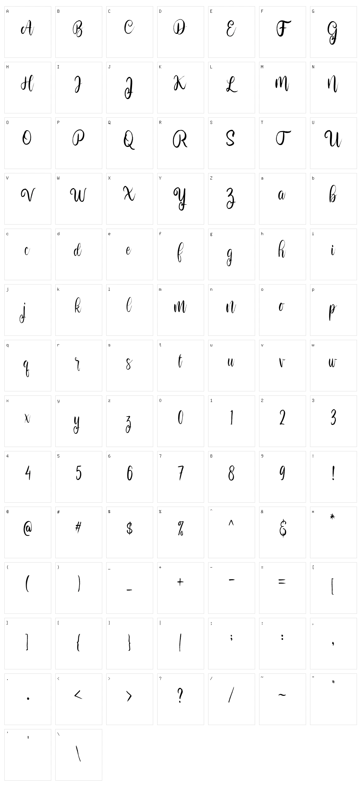 Bolehdong Character Set