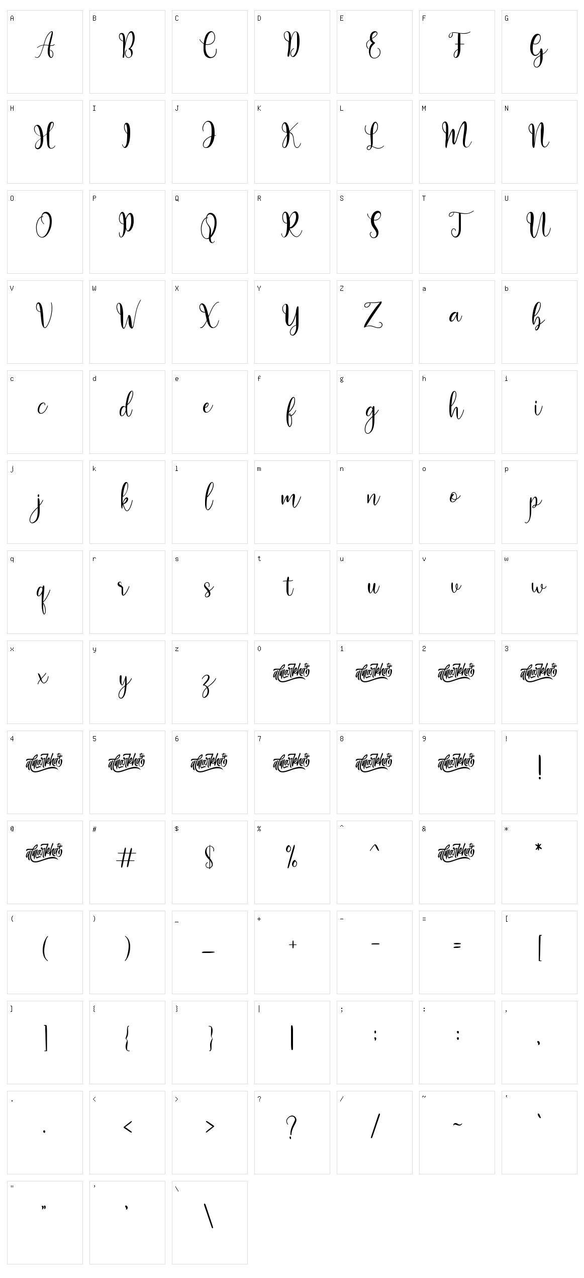 Bolyvina Character Set