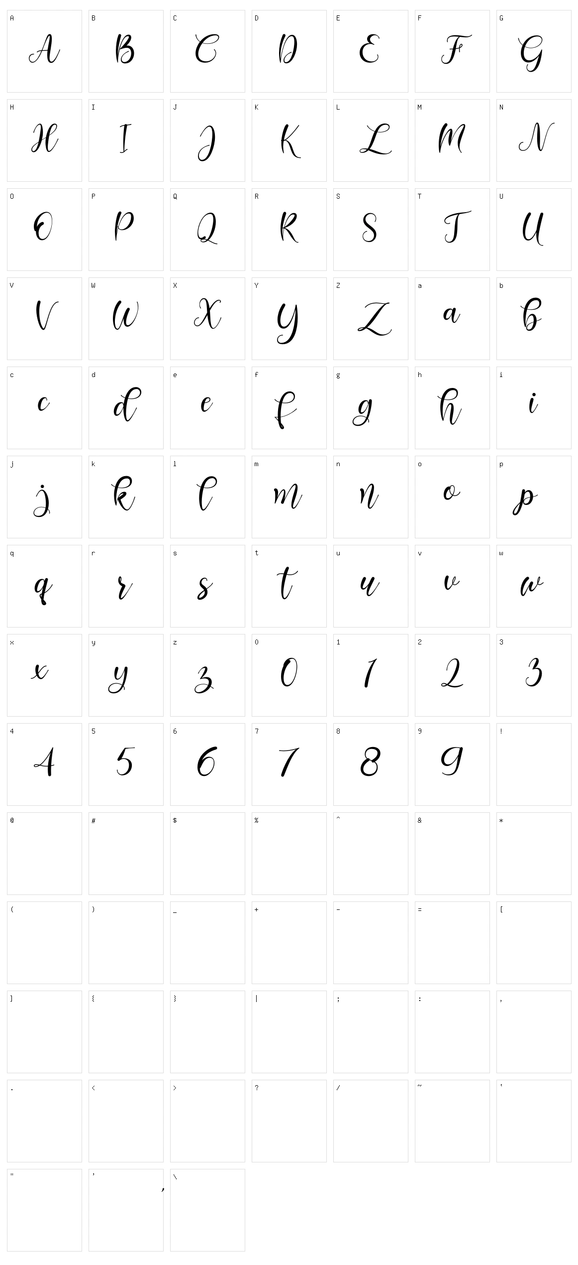 Bonita Character Set