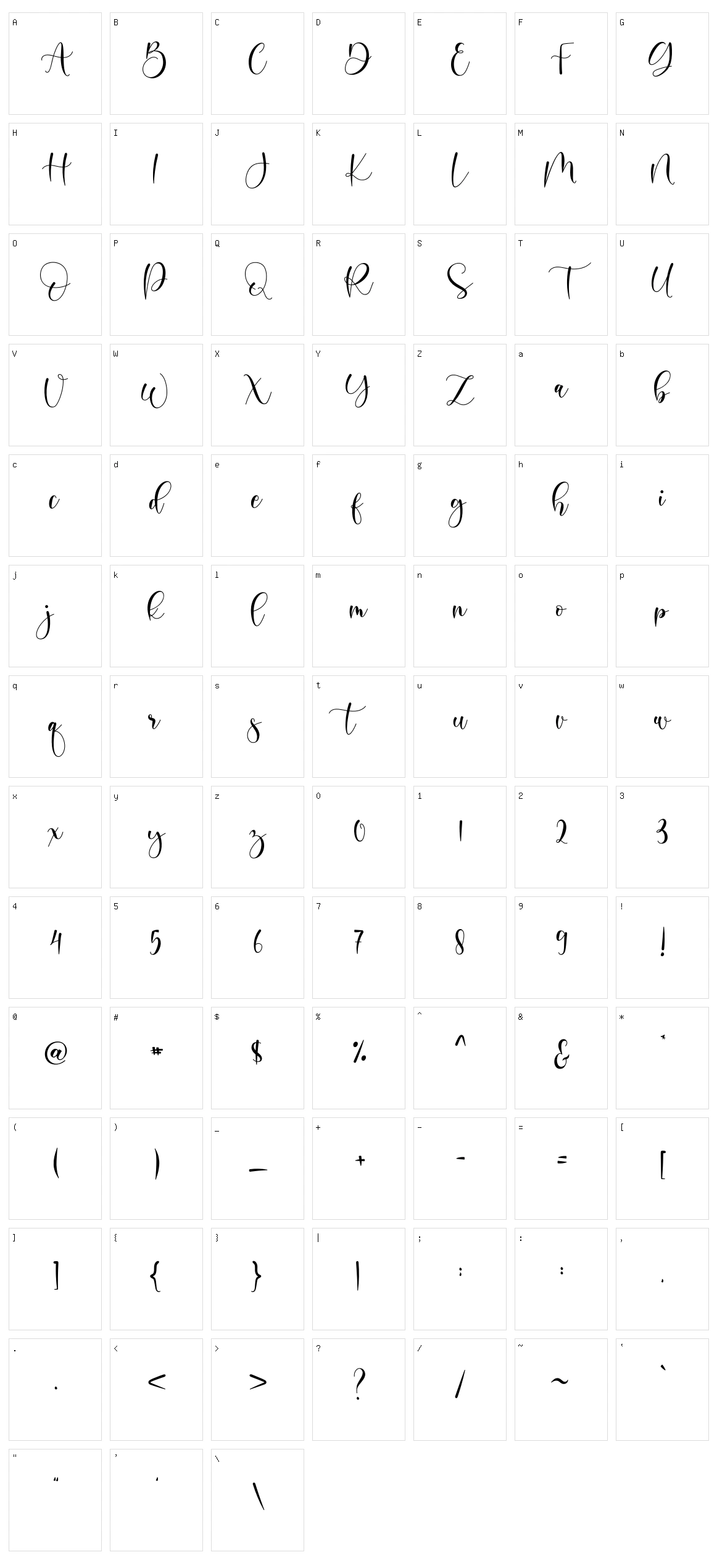 Boshela Character Set