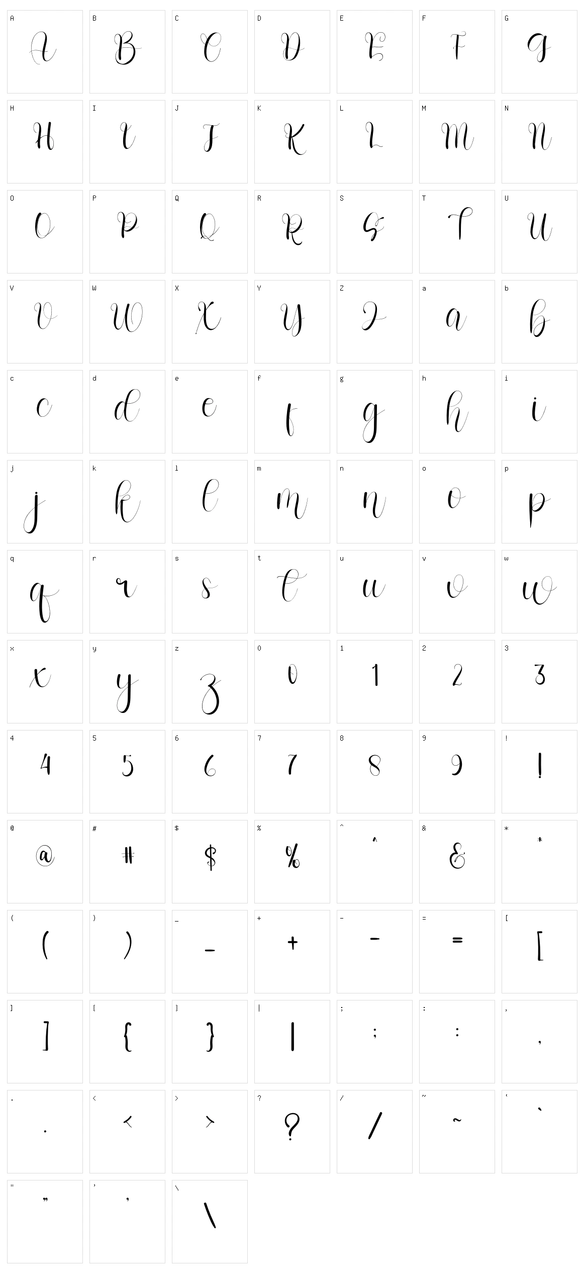 Bosthing Character Set