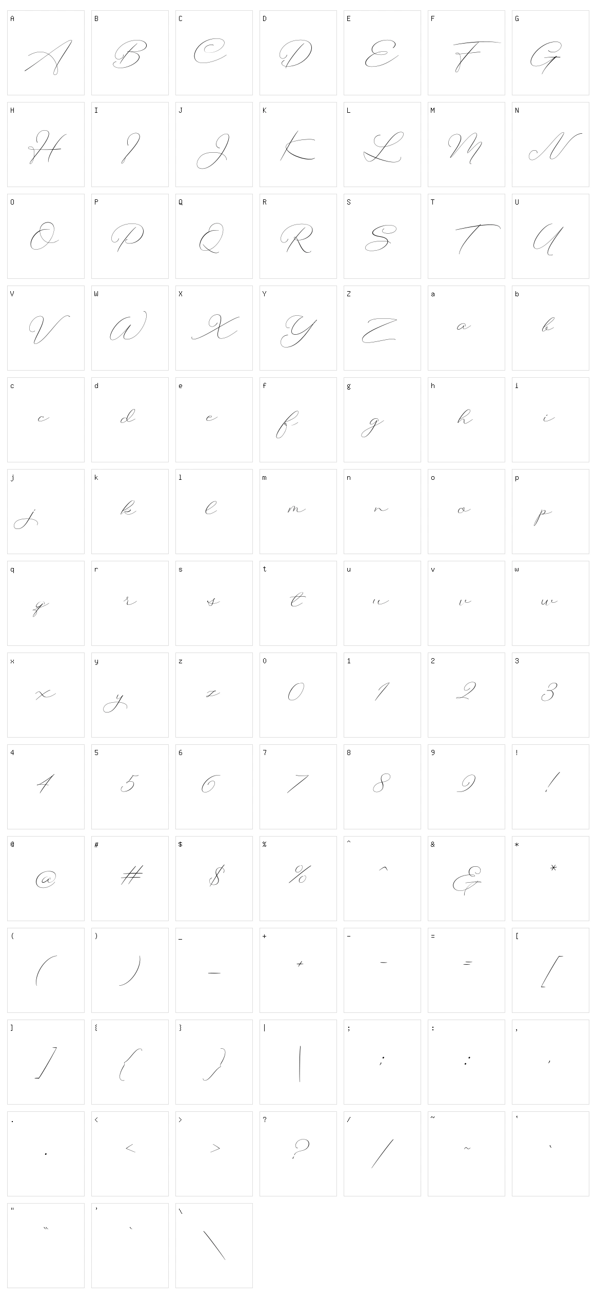 Botterill Signature Character Set