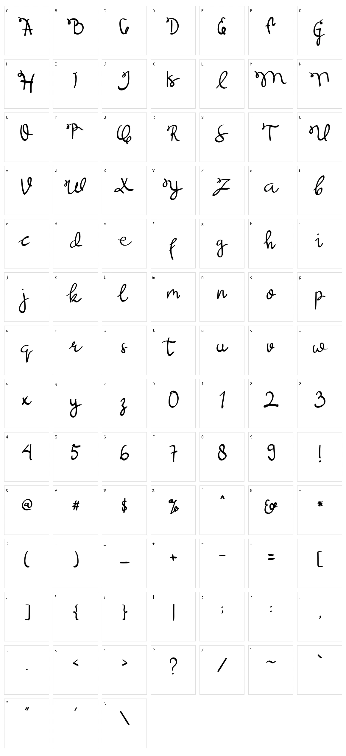 Bougenville Character Set