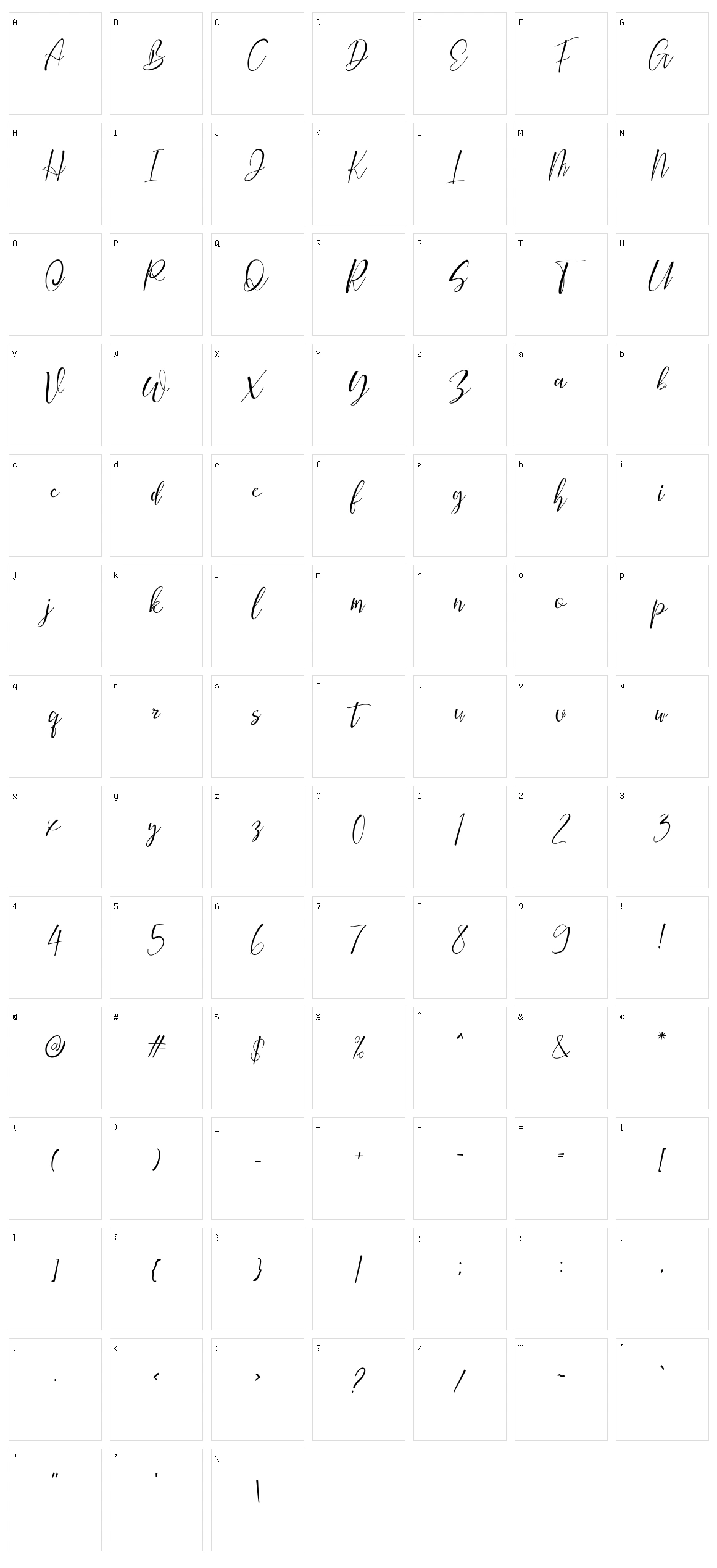 Bqtrack Script Character Set