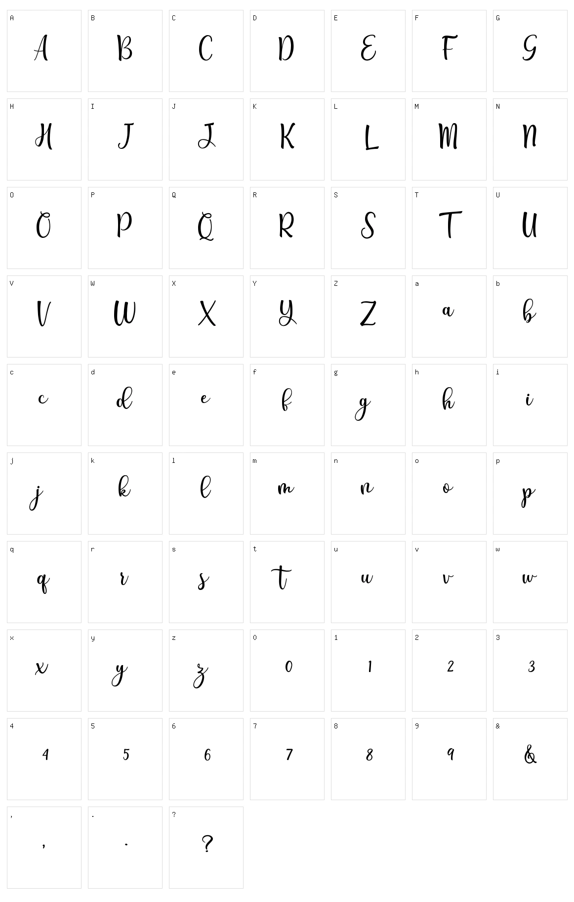 Breyhana Character Set