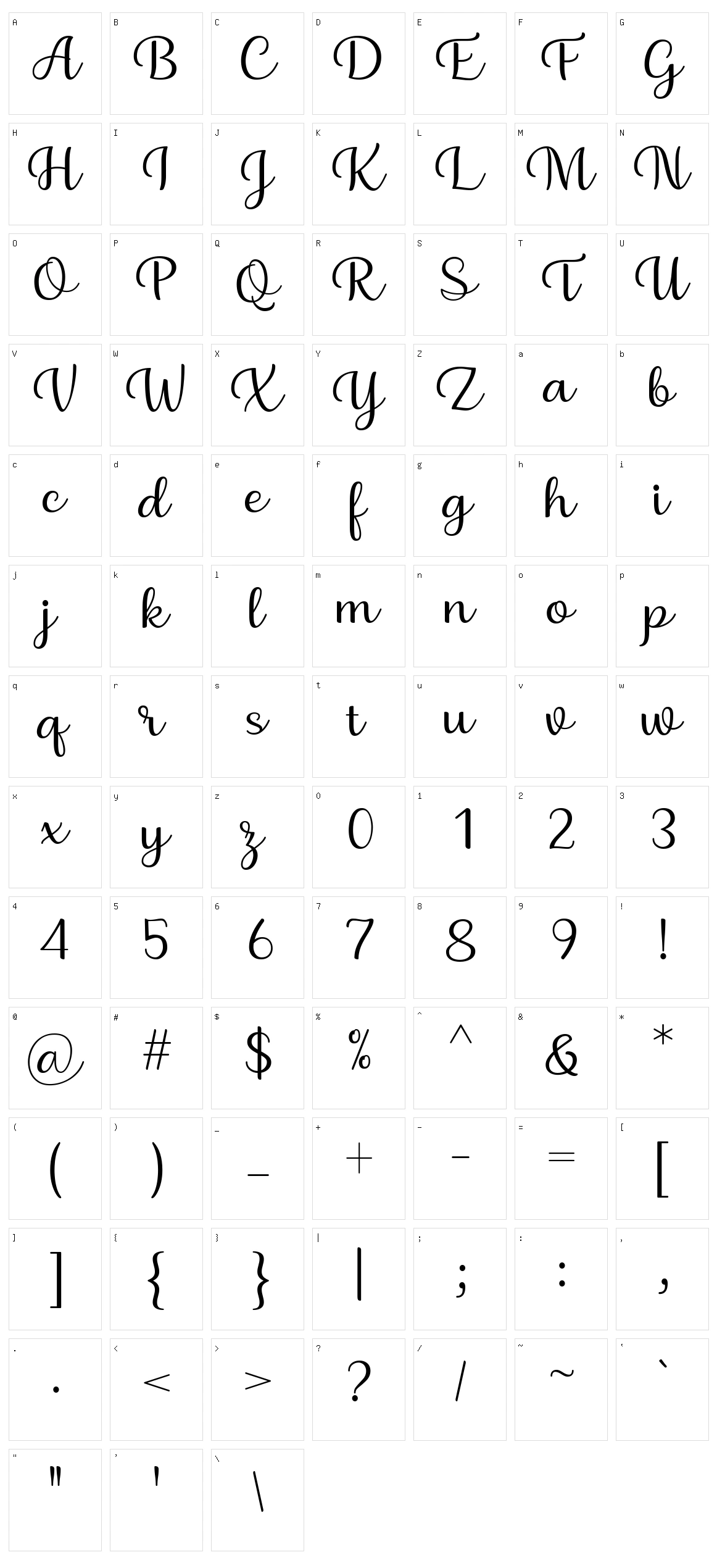 Briany Character Set