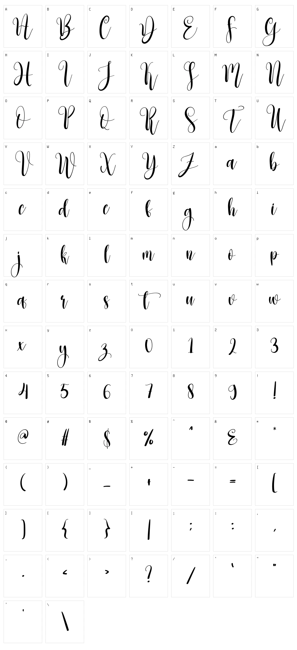 Brigestone Character Set