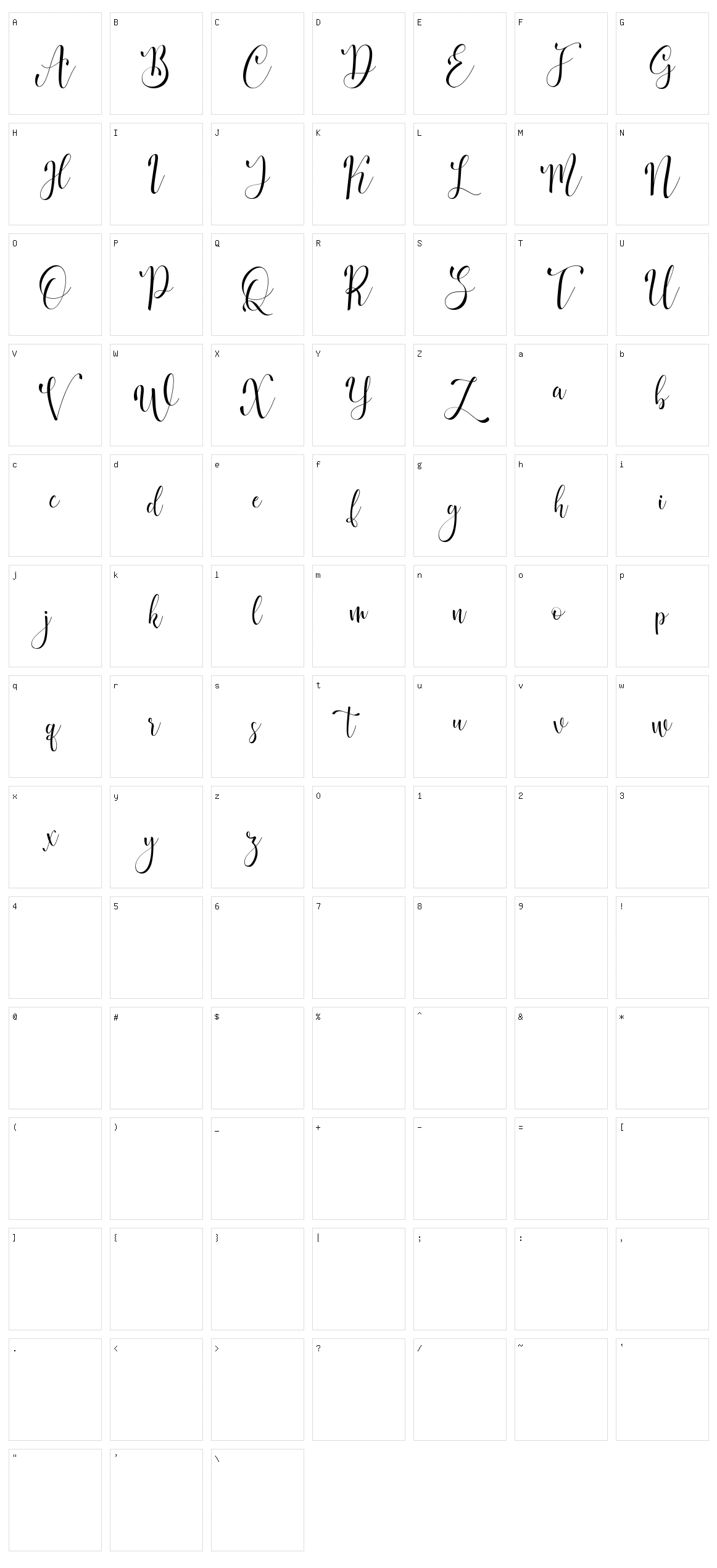 Brighlon Character Set