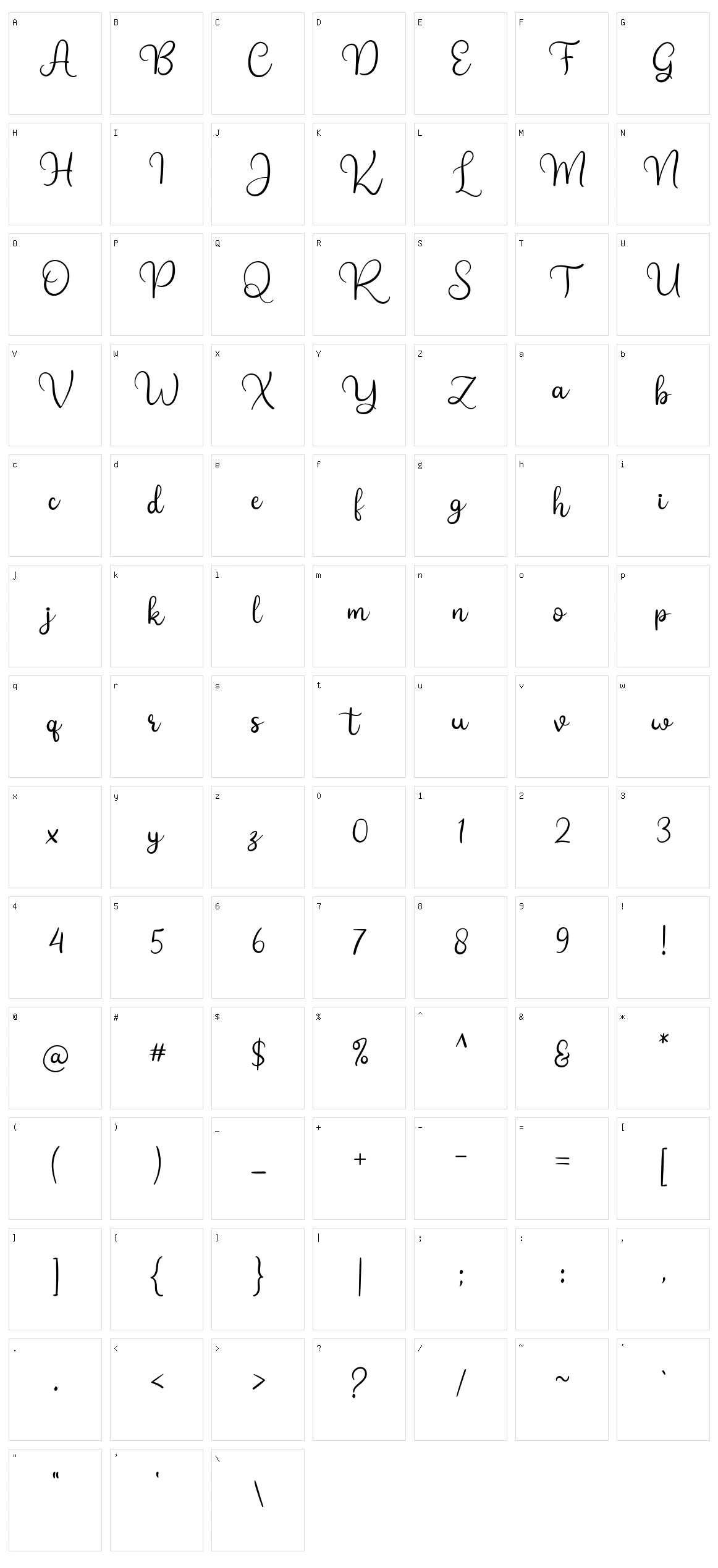 Bright Star Character Set