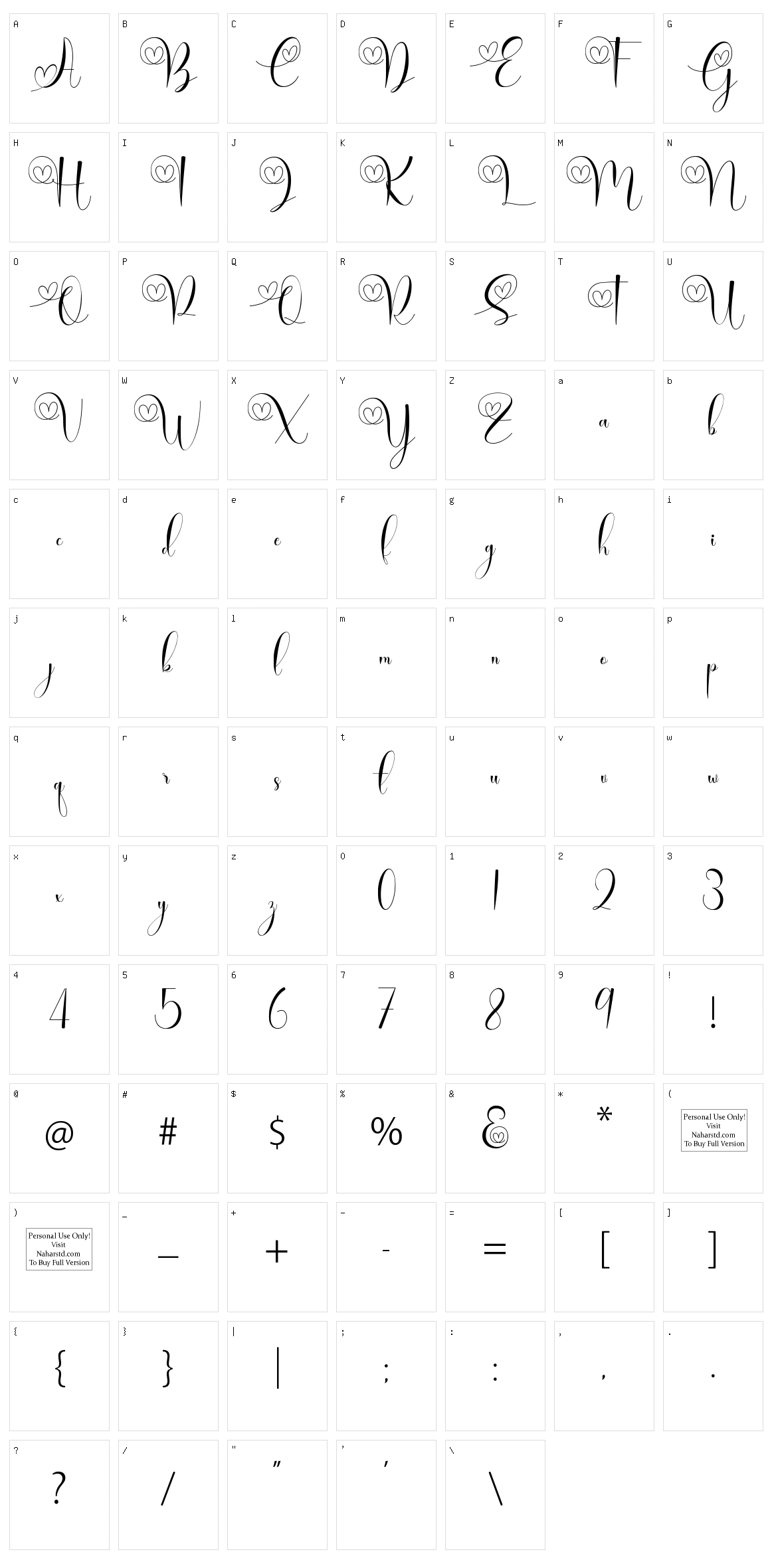 Brilganttyne Character Set