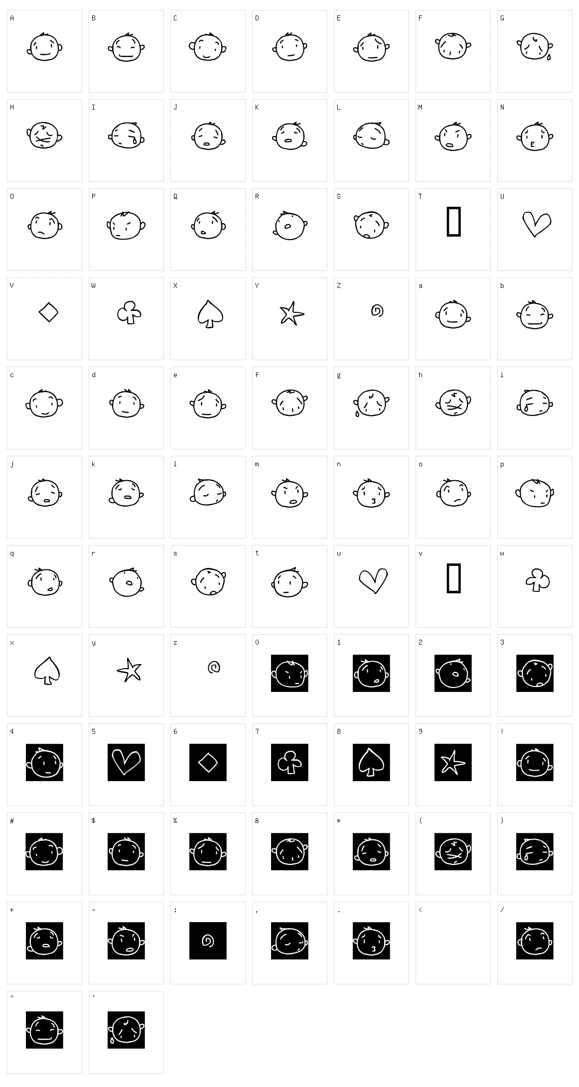 20 Faces Character Set
