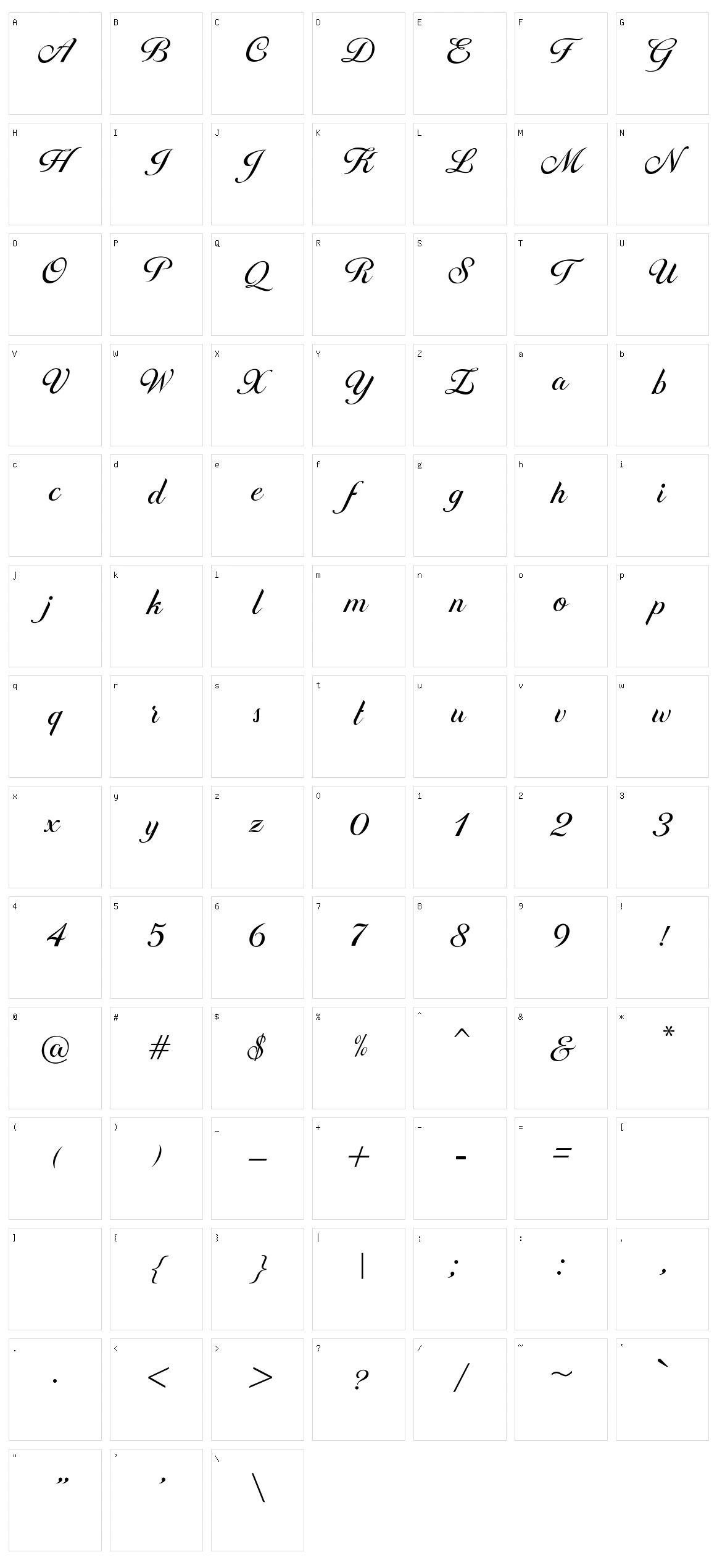 Brithney Character Set