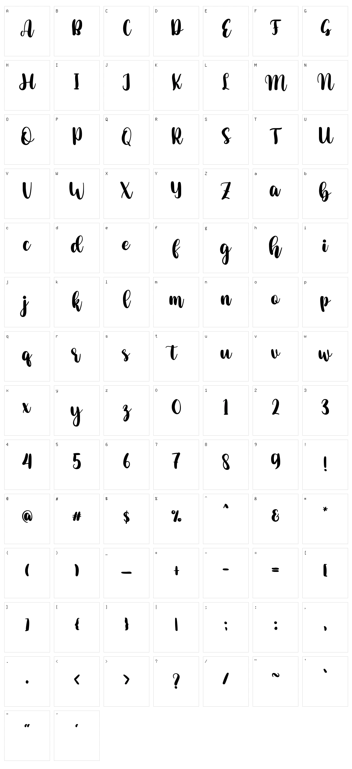 Broh Character Set