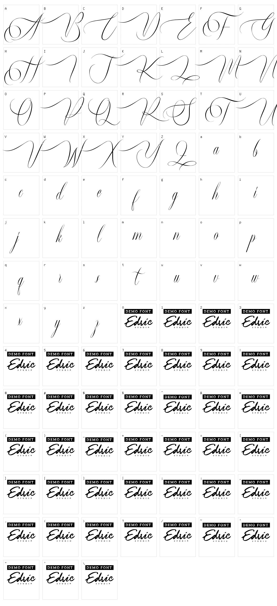 Brookville Character Set