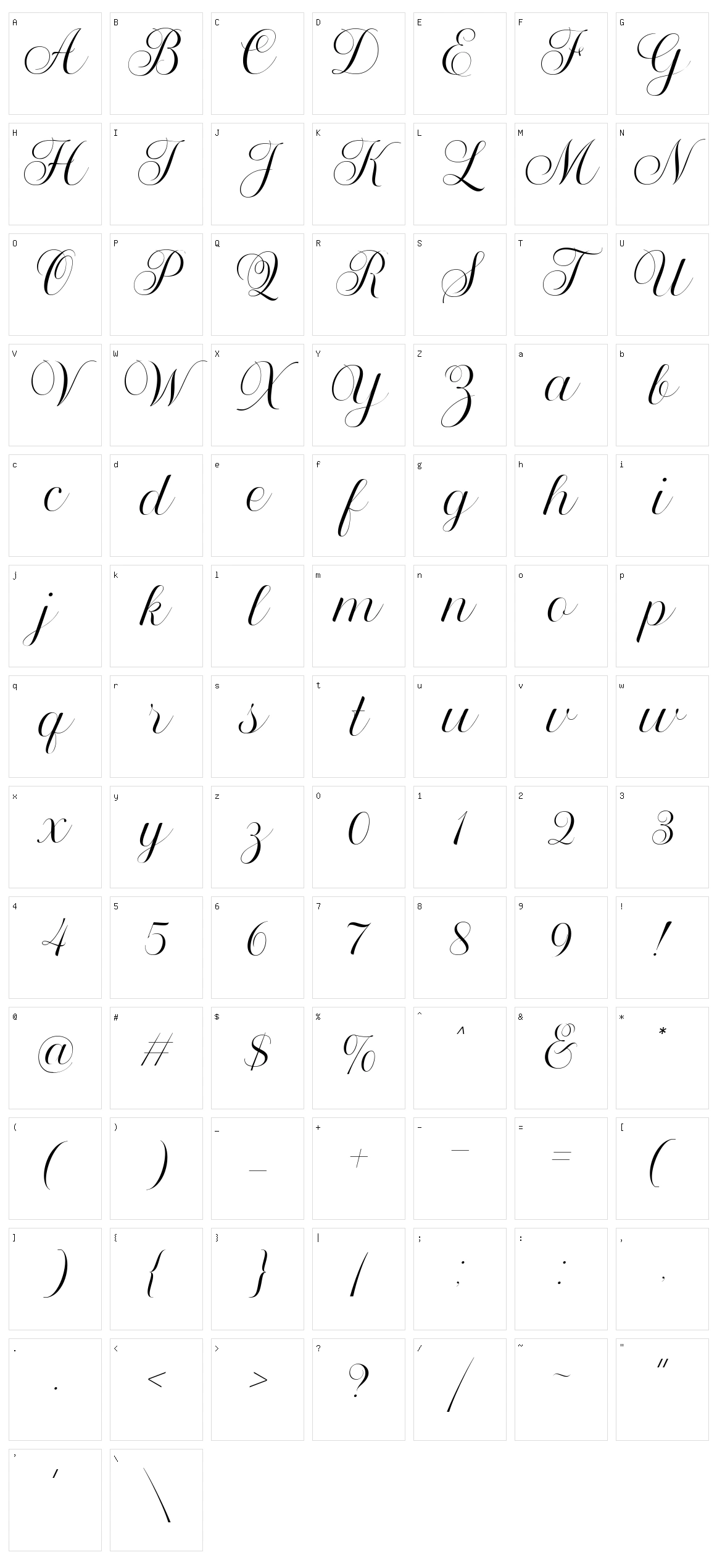 Broted Young Plant Script Character Set