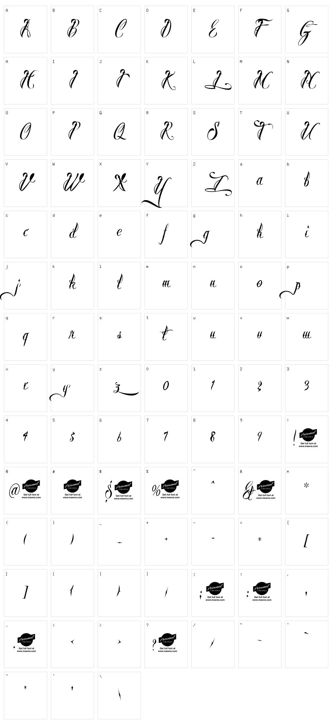 Brother Tattoo Character Set