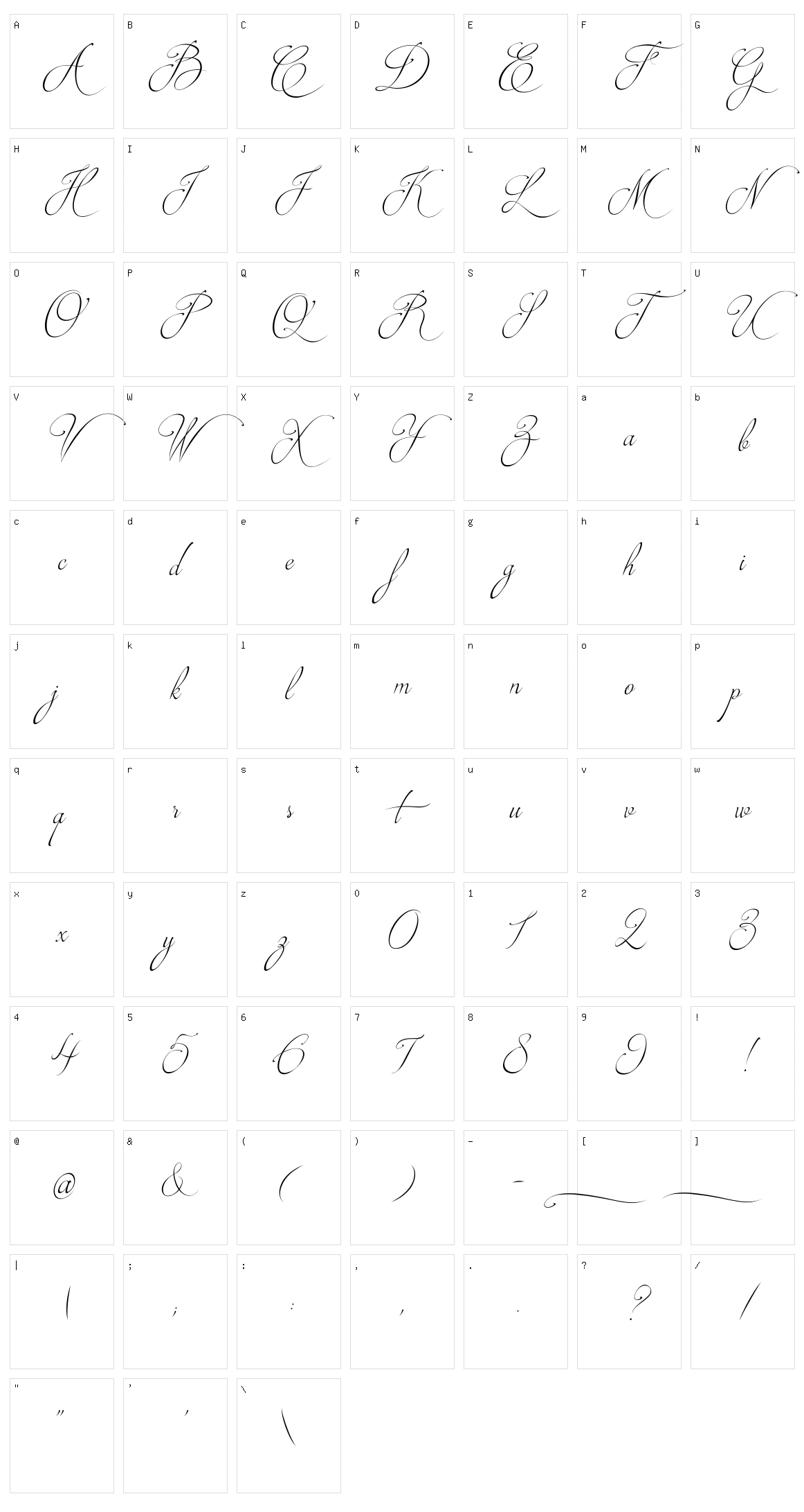 Brotherhood Script Character Set
