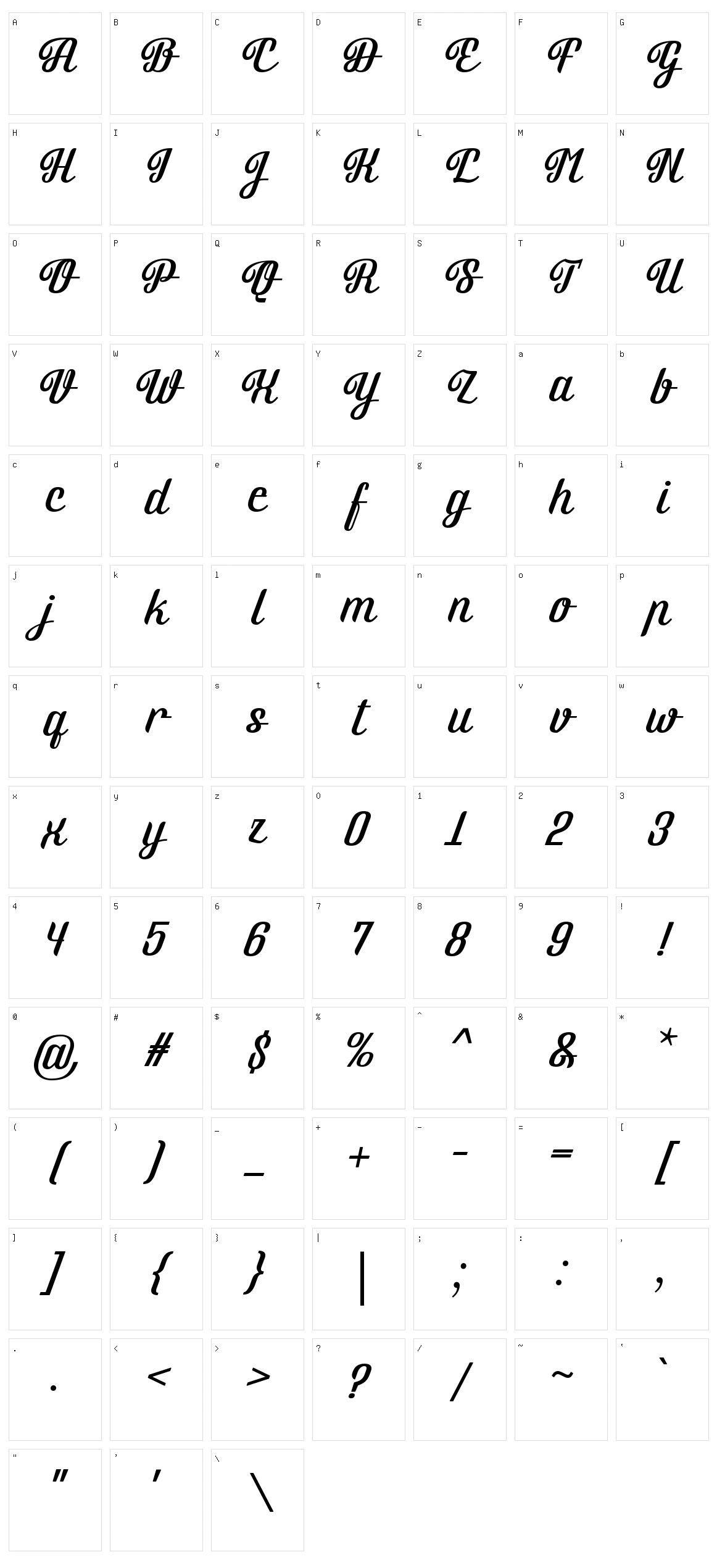 Brotherina Character Set