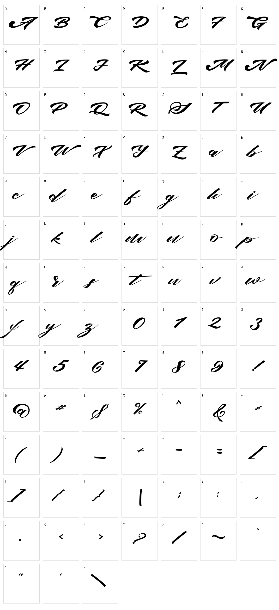 Bruke Character Set