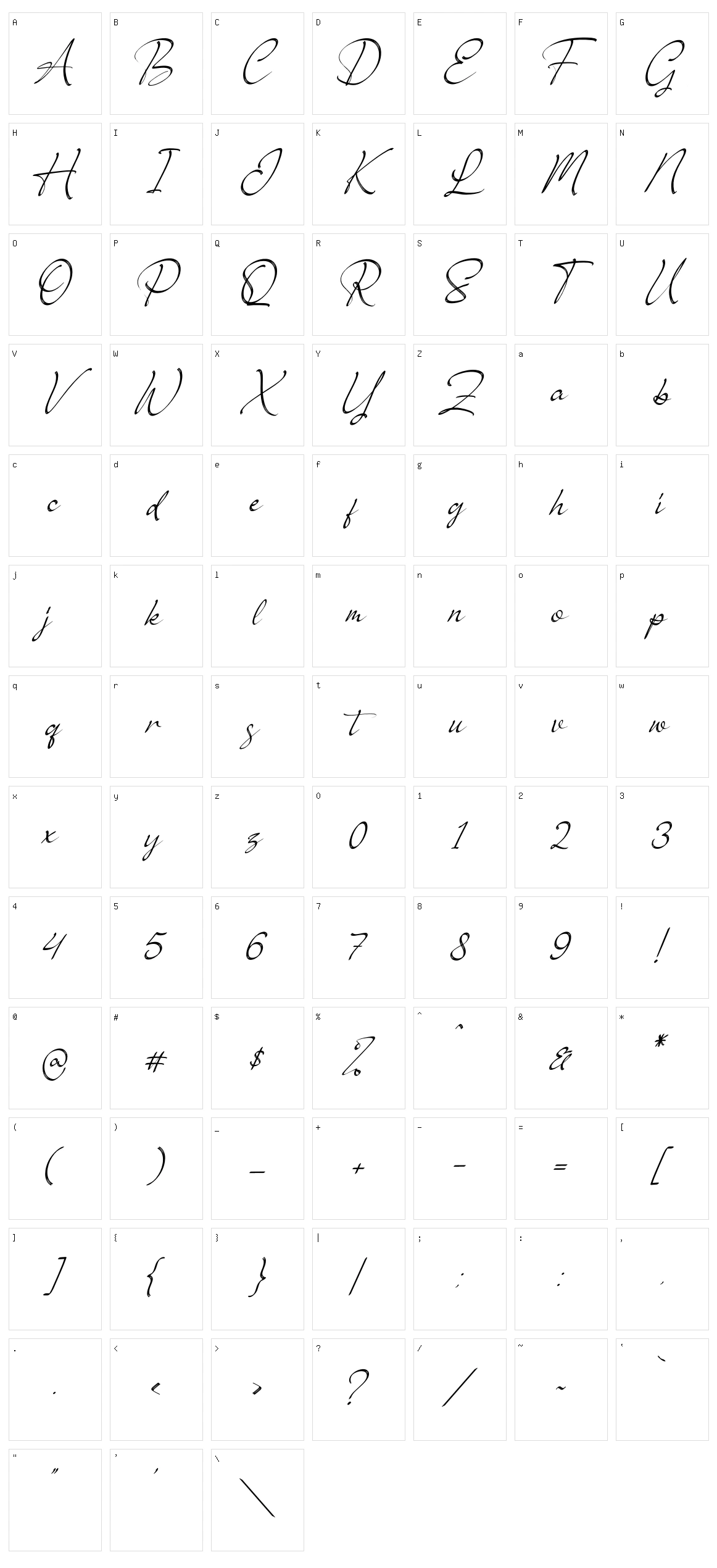 Brush Renytha Character Set