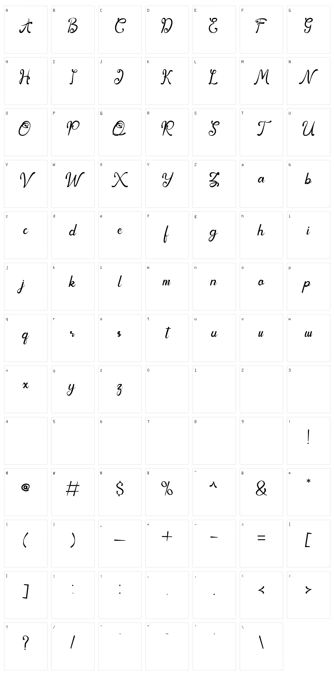 Bulgatin Character Set