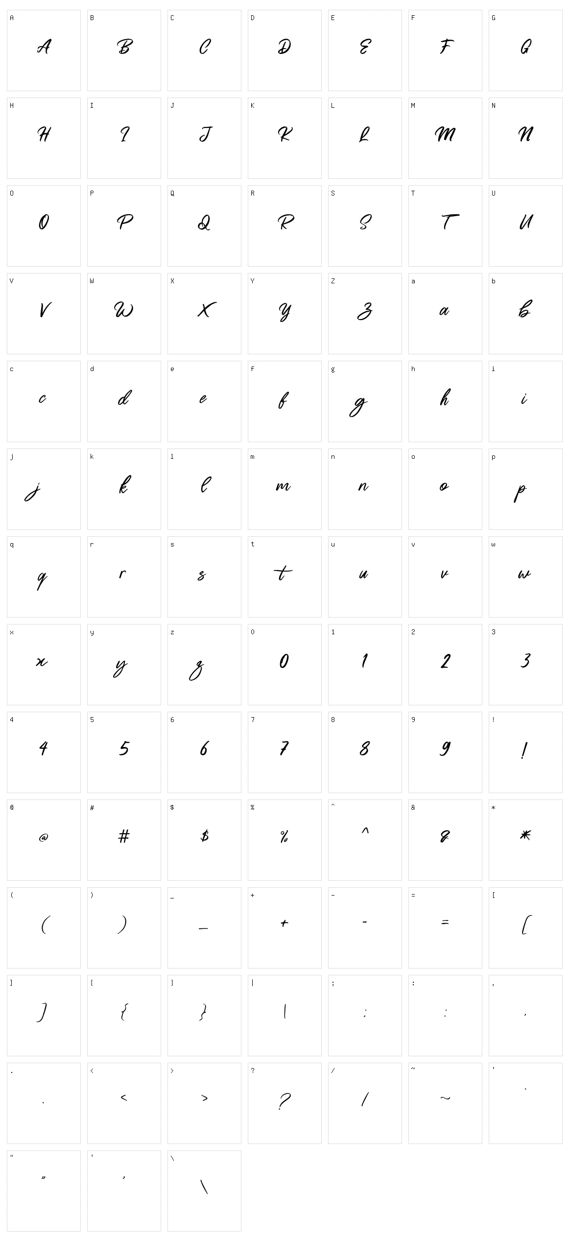 Butter Swany Character Set
