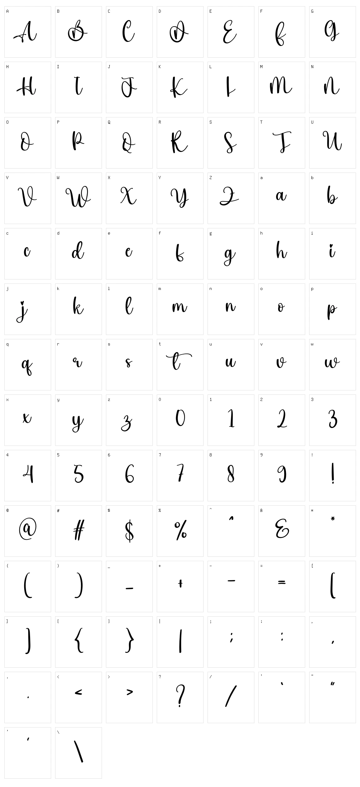 Buttercake Character Set